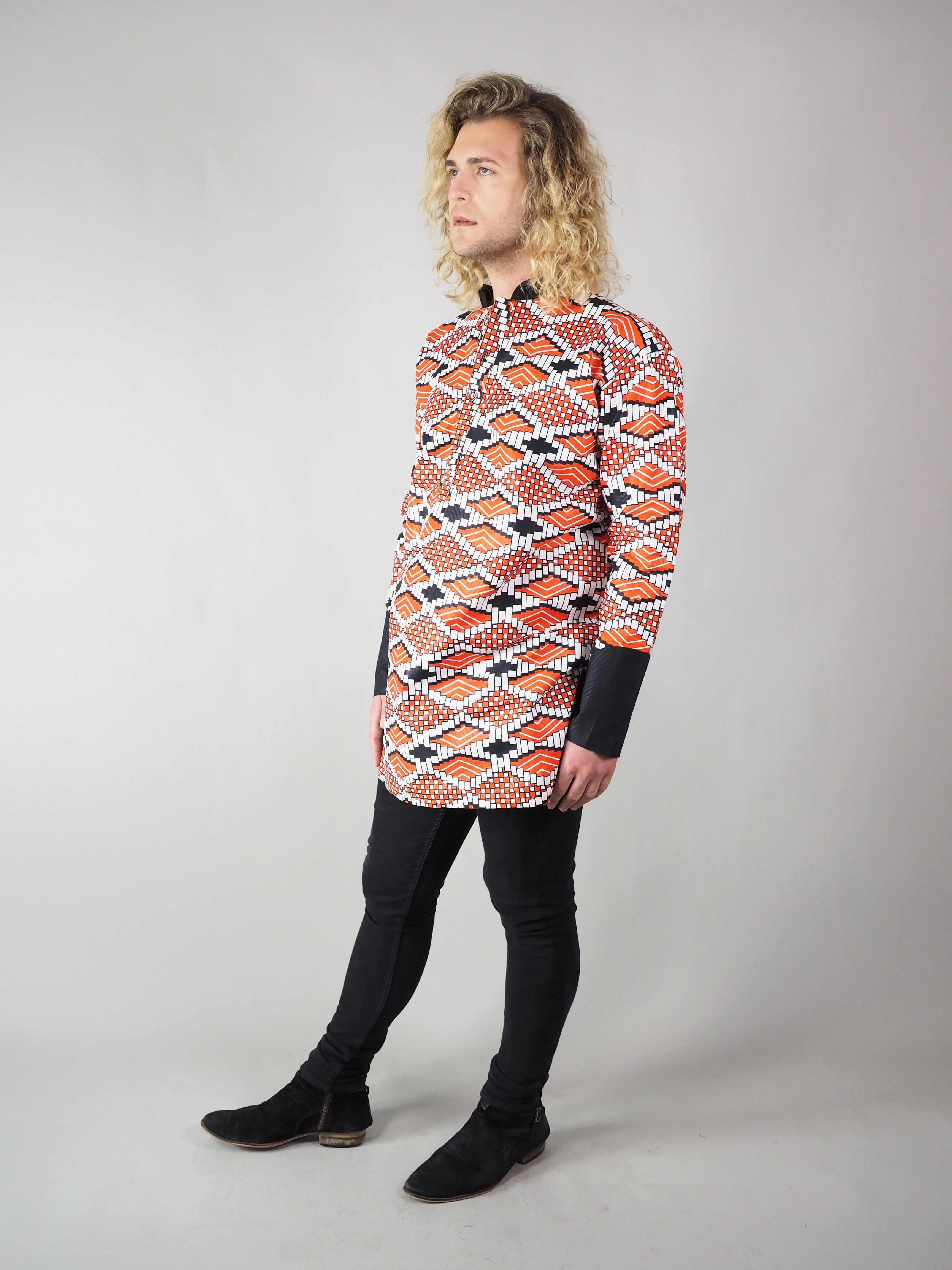 TAPOA AFRICAN PRINT MEN'S LONG SLEEVE SHIRT - Afreekline