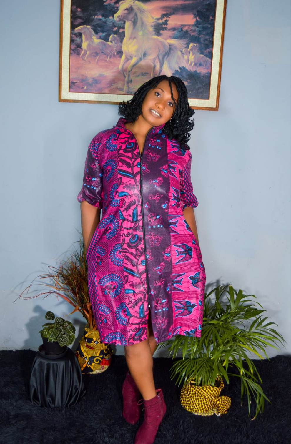 AFRICAN PRINT LADIES ANKARA MID DRESS