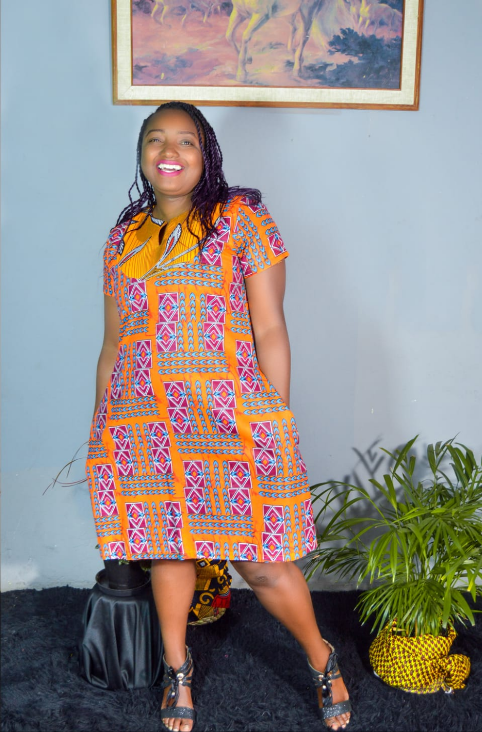 AFRICAN PRINT LADIES ANKARA MID DRESS