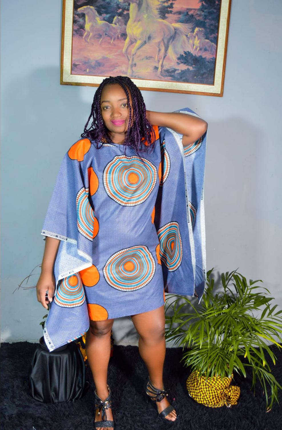 AFRICAN PRINT LADIES BOUBOU MID DRESS