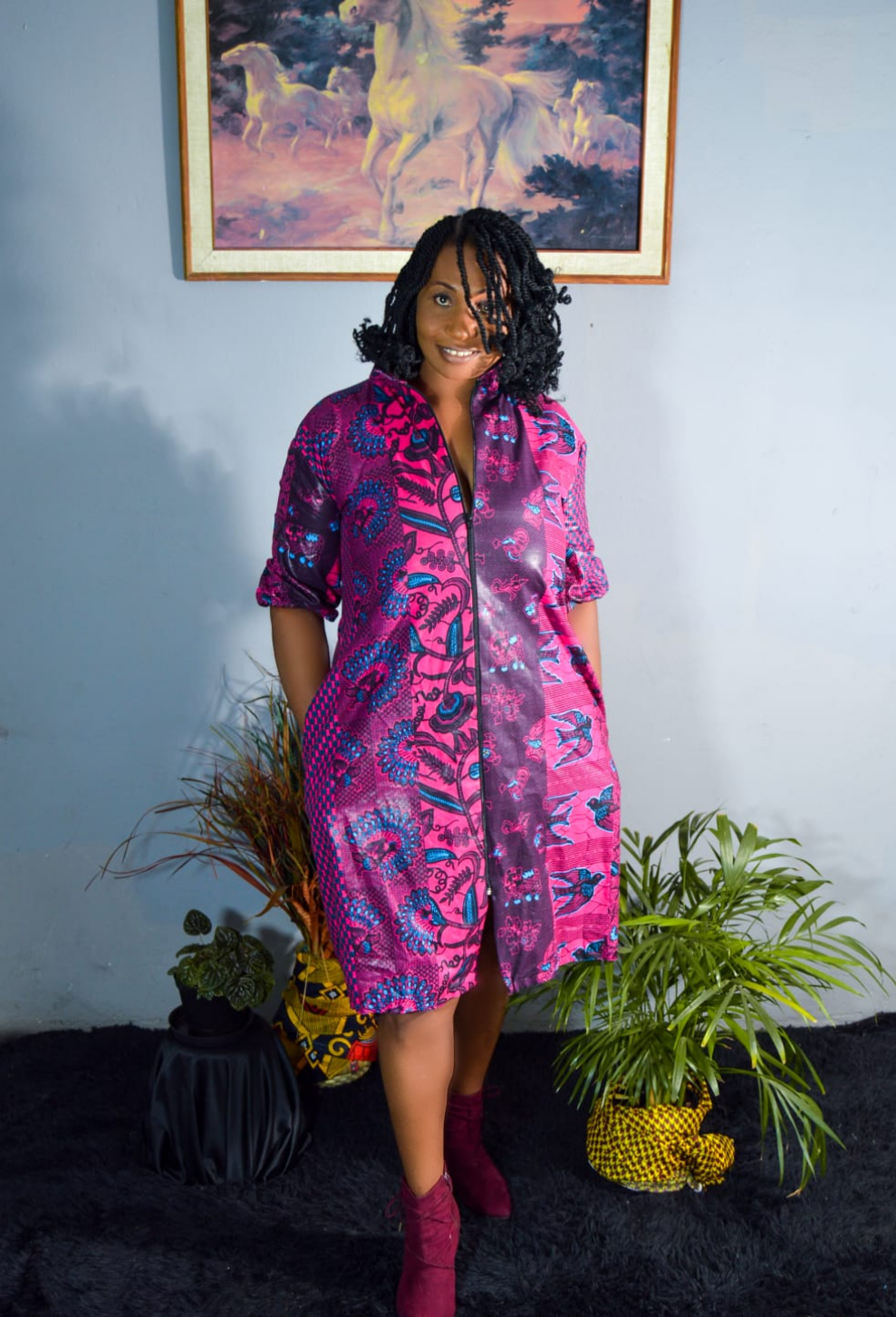 AFRICAN PRINT LADIES ANKARA MID DRESS