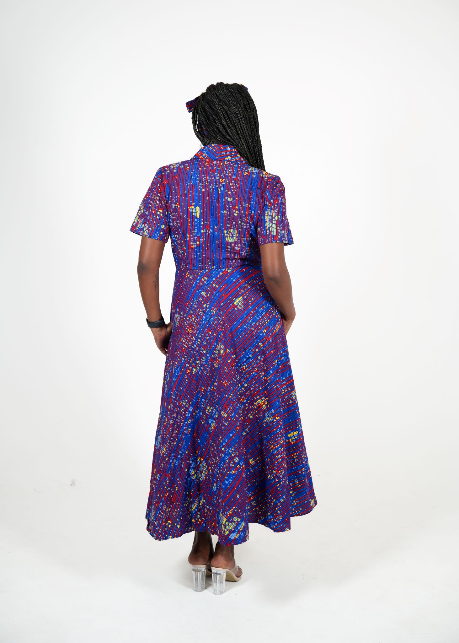 Viviano African Print Wrap Maxi Dress With Pockets