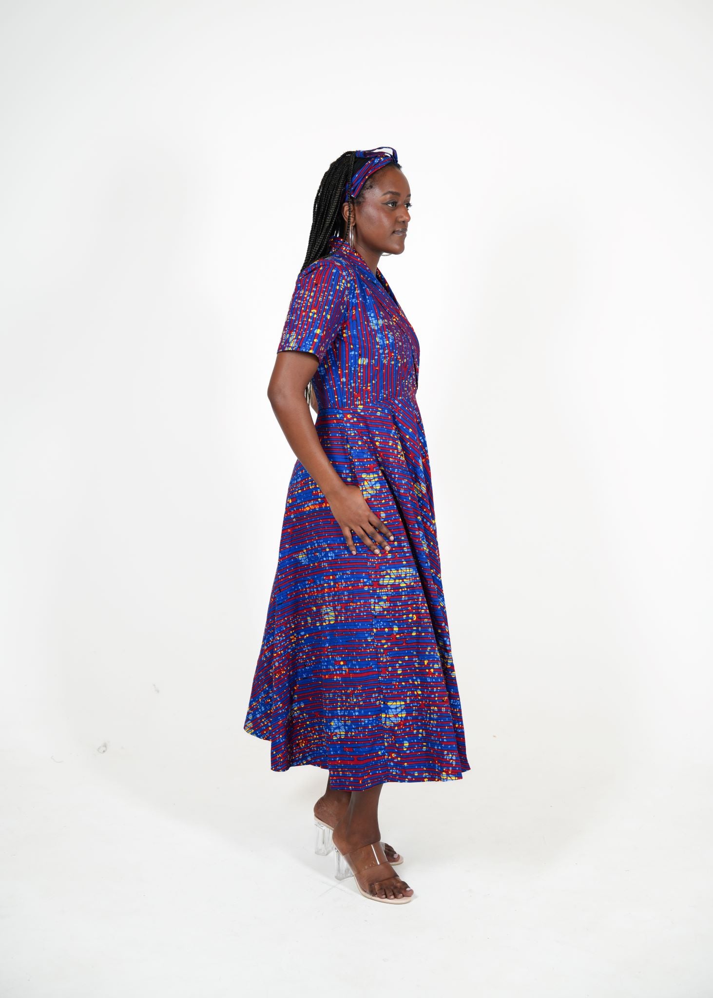 Viviano African Print Wrap Maxi Dress With Pockets