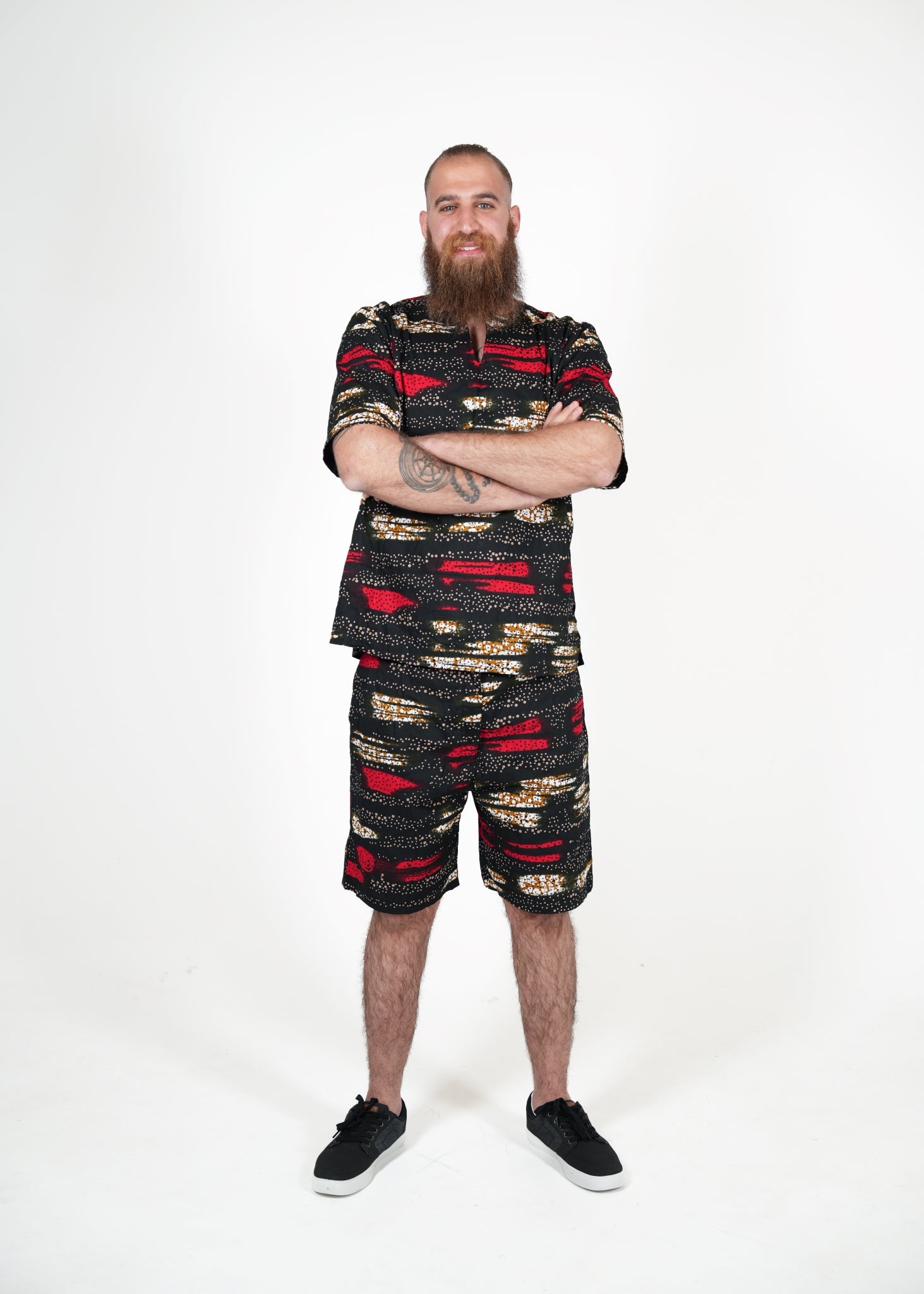 Sunset Rhythm African Print Male Two-Piece Set