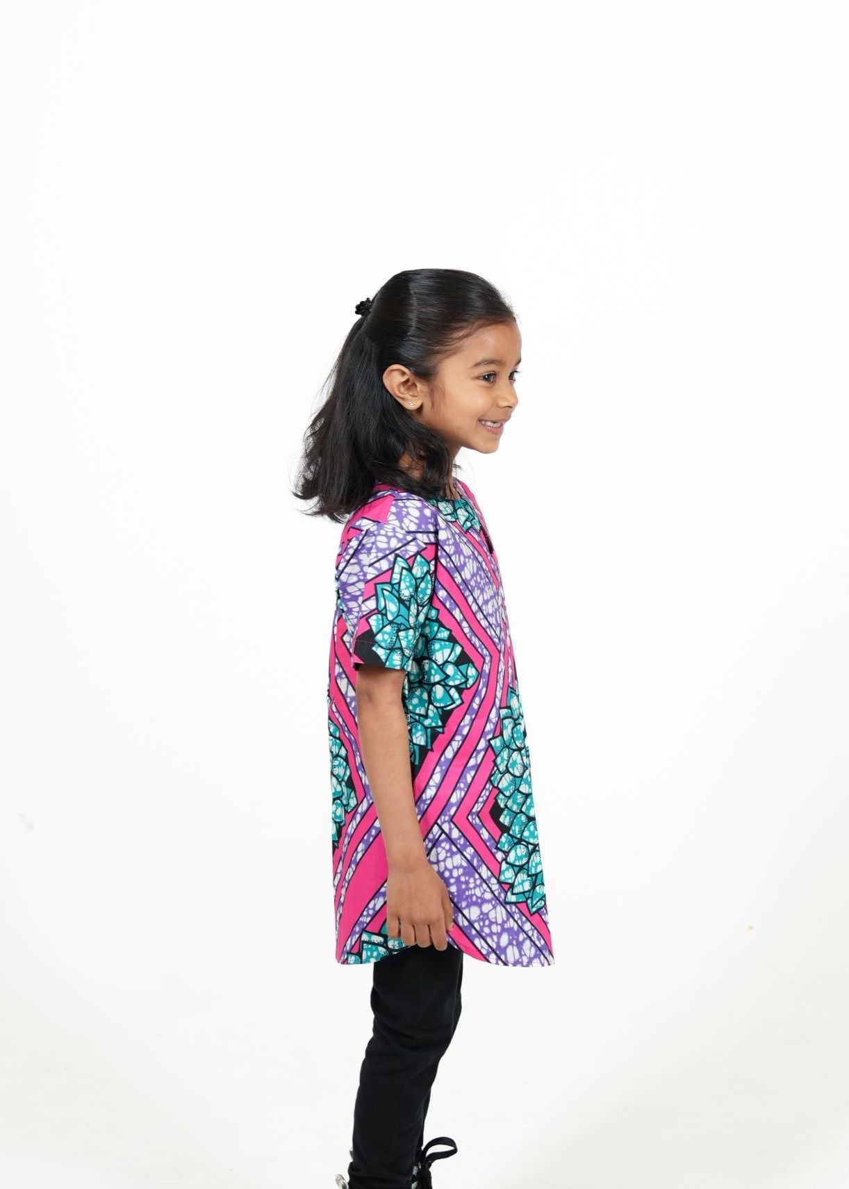 Bright Bloom  Kids' African Print Dress Top