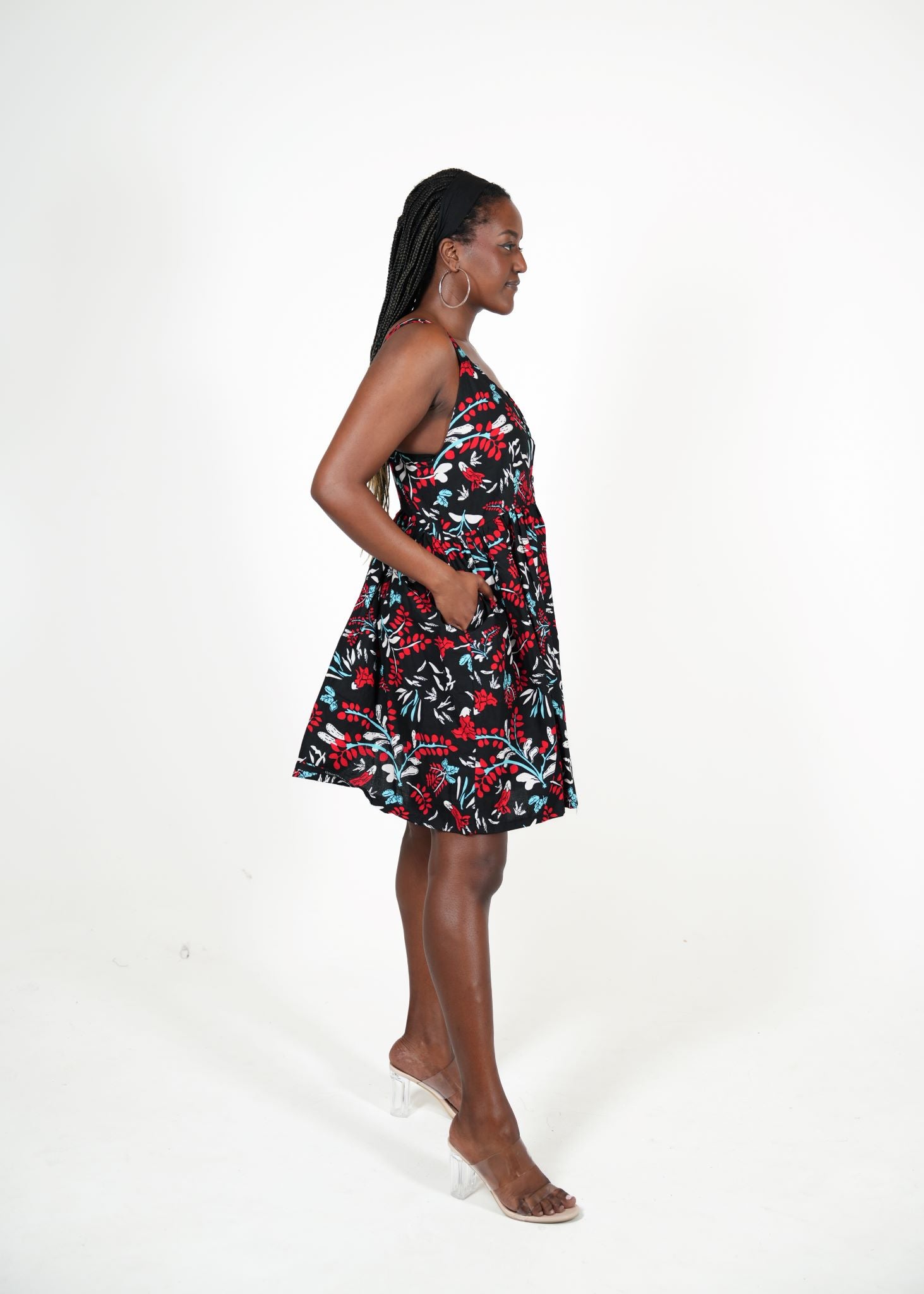 Tropical Bloom African Print Sleeveless Dress