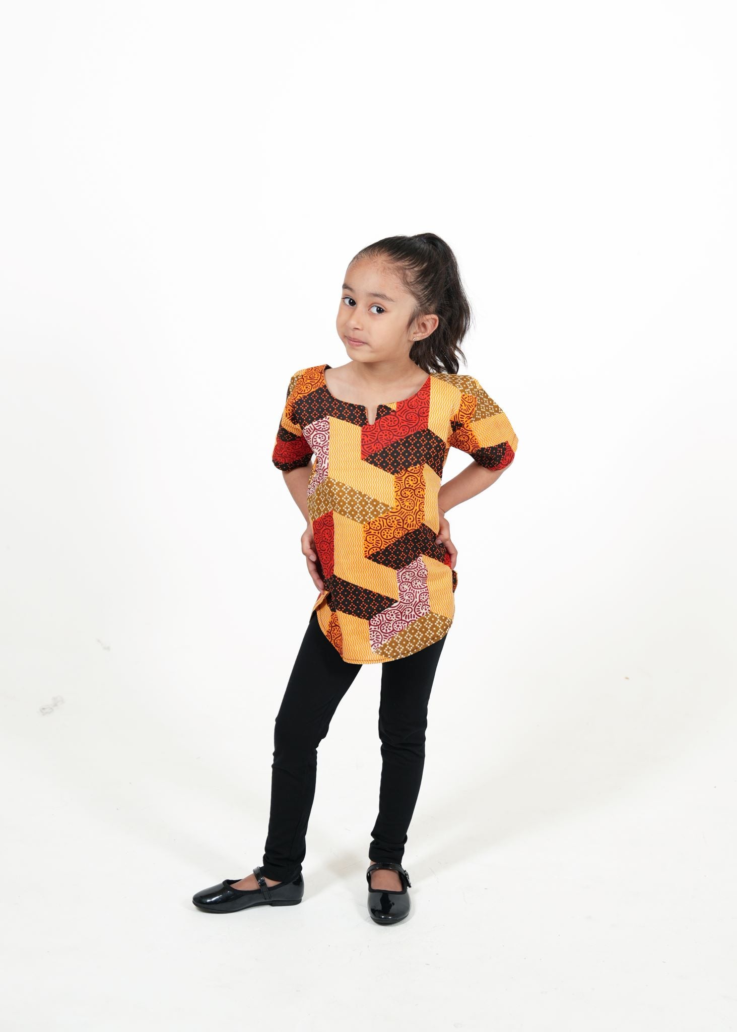 Kids' Zaza African Print Unisex Shirt