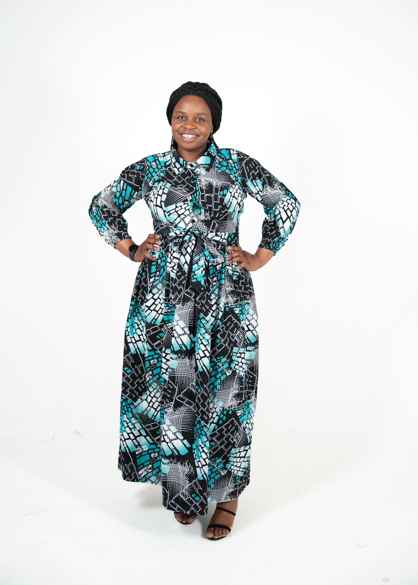 Mosa African Print Maxi Dress