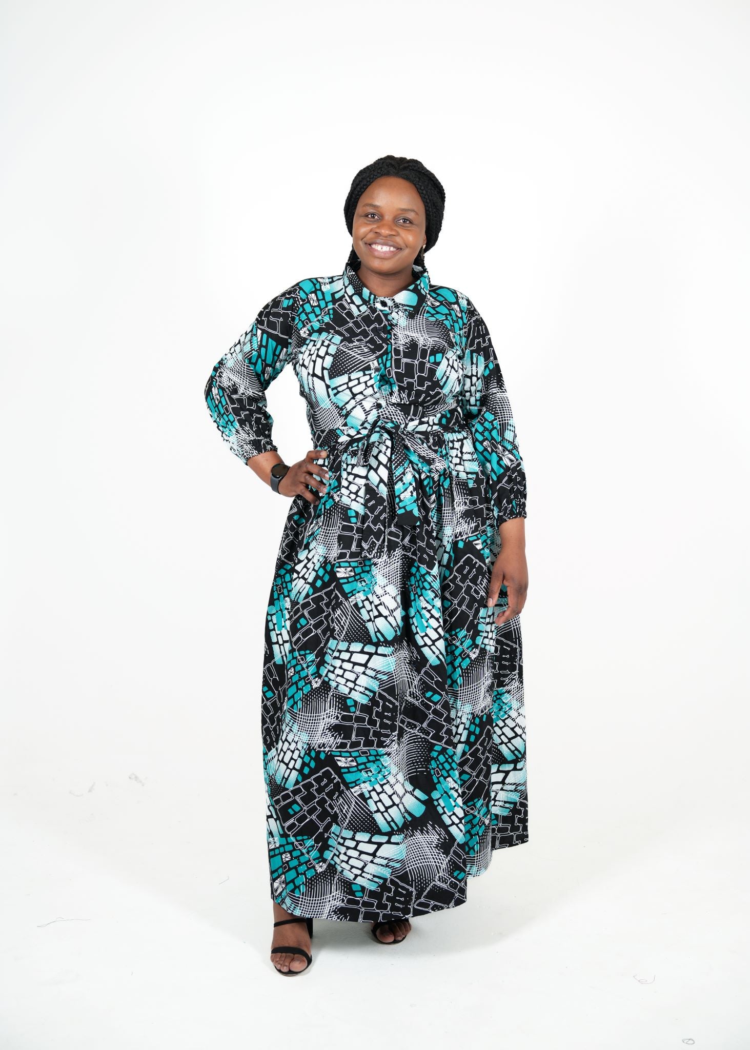 Mosa African Print Maxi Dress