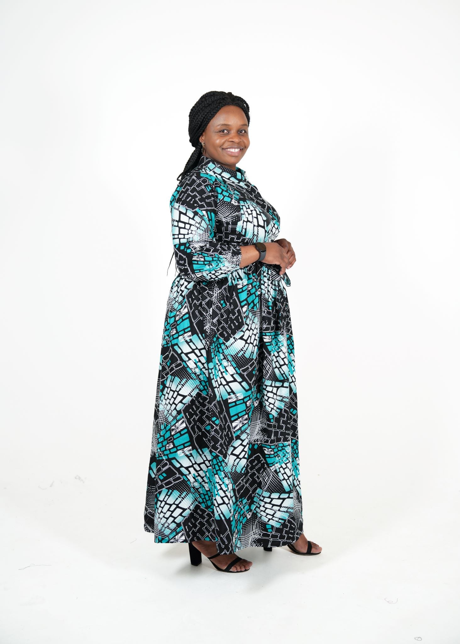 Mosa African Print Maxi Dress