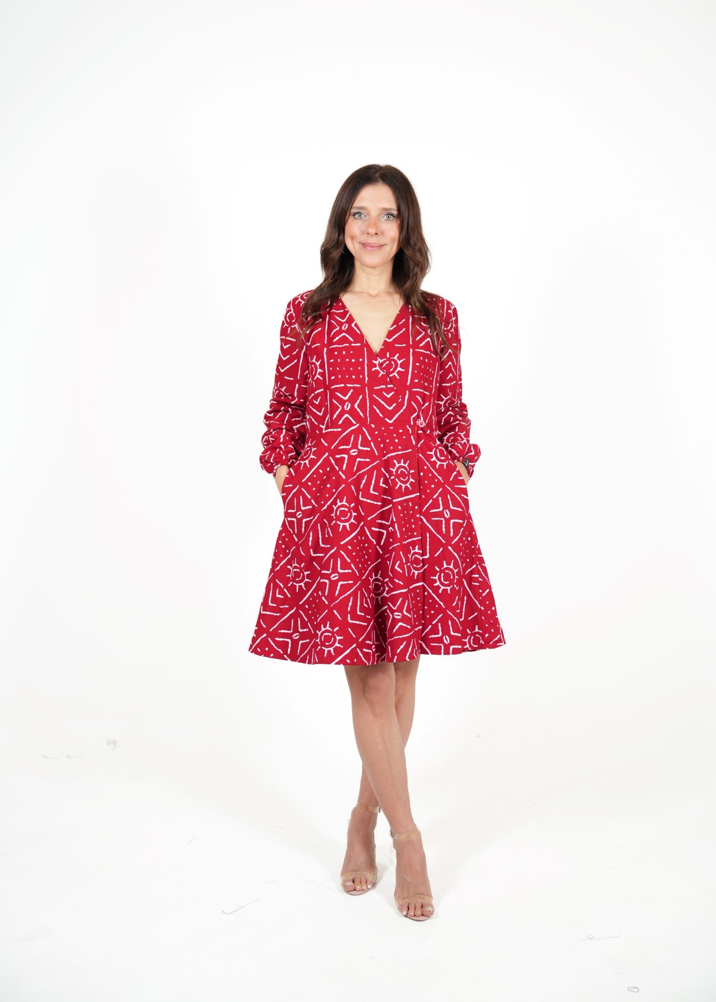 Scarlet African Print Wrap Dress