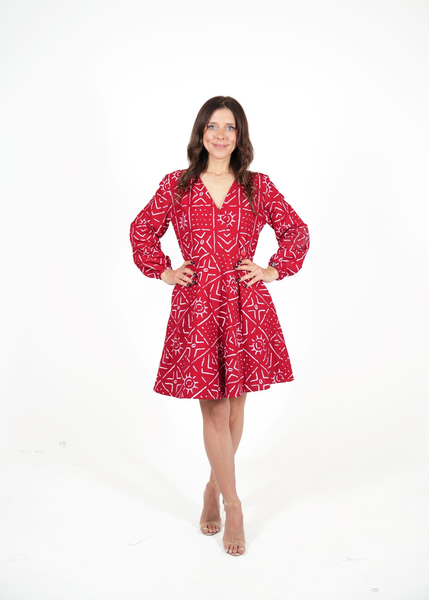 Scarlet African Print Wrap Dress