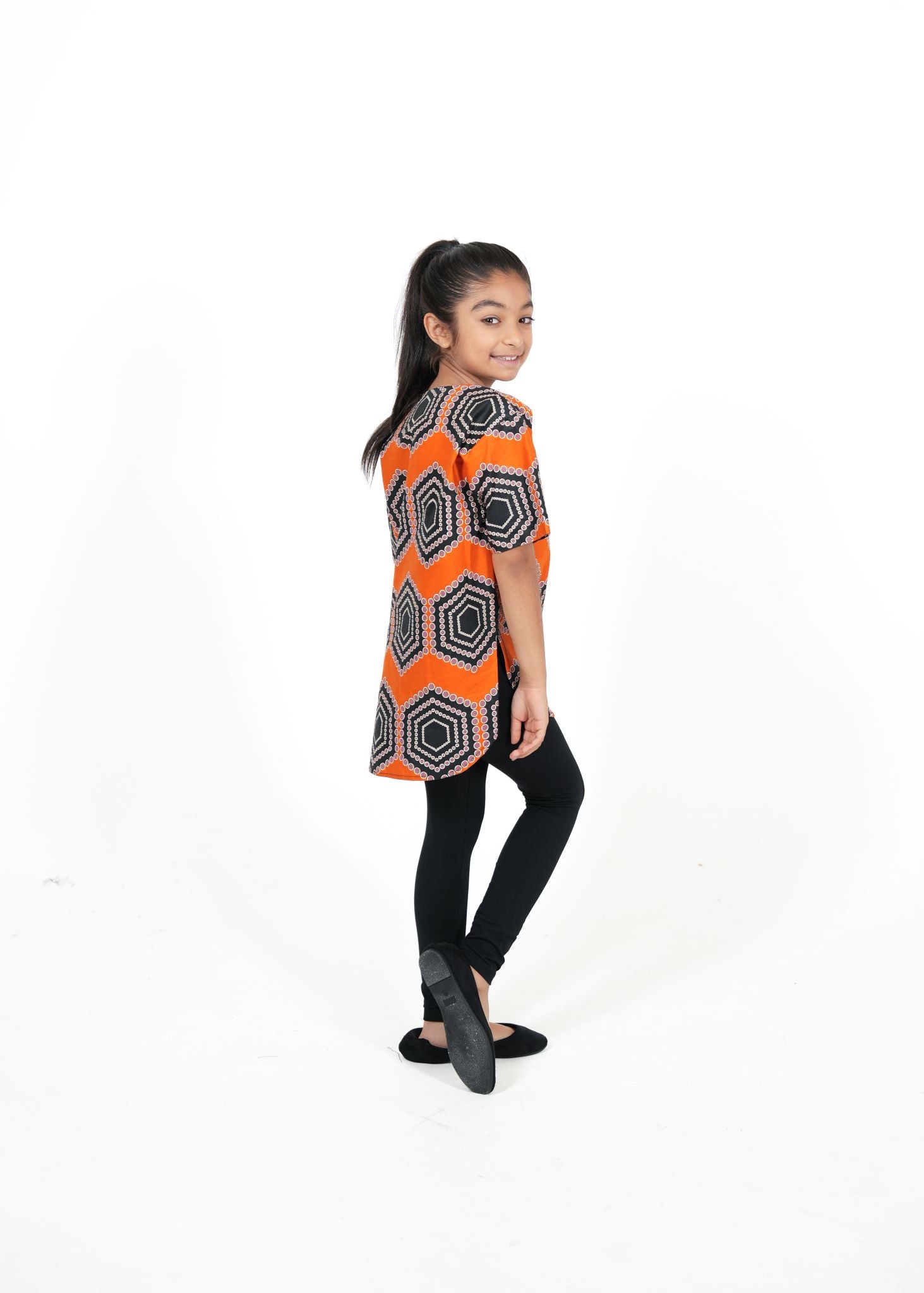 Unisex Kids' Hexagon African Print Shirt