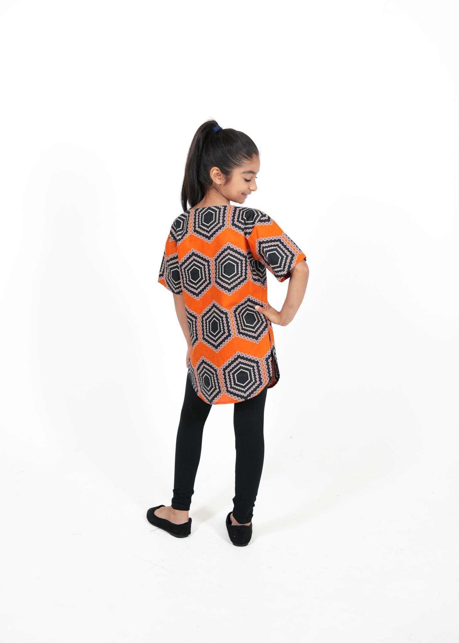 Unisex Kids' Hexagon African Print Shirt