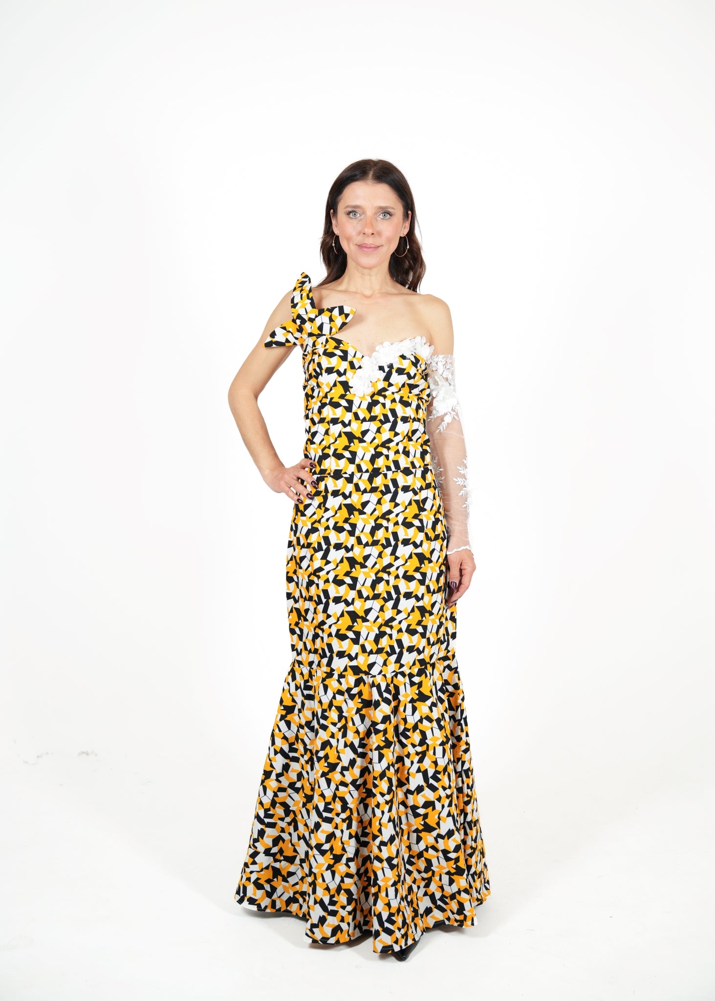 Savannah One-Shoulder Long Ankara Maxi