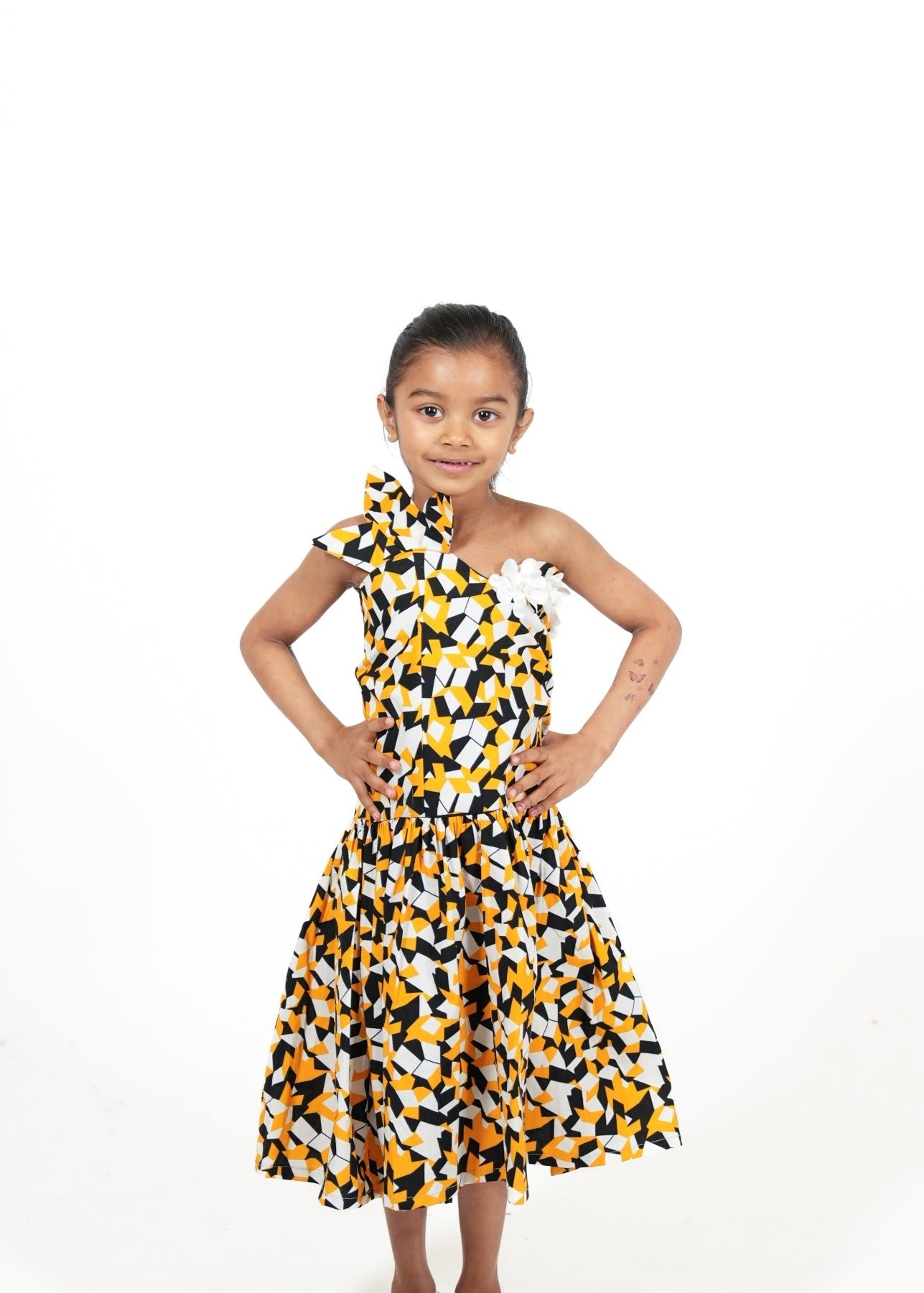 Midnight Magic African Print Kids Dress