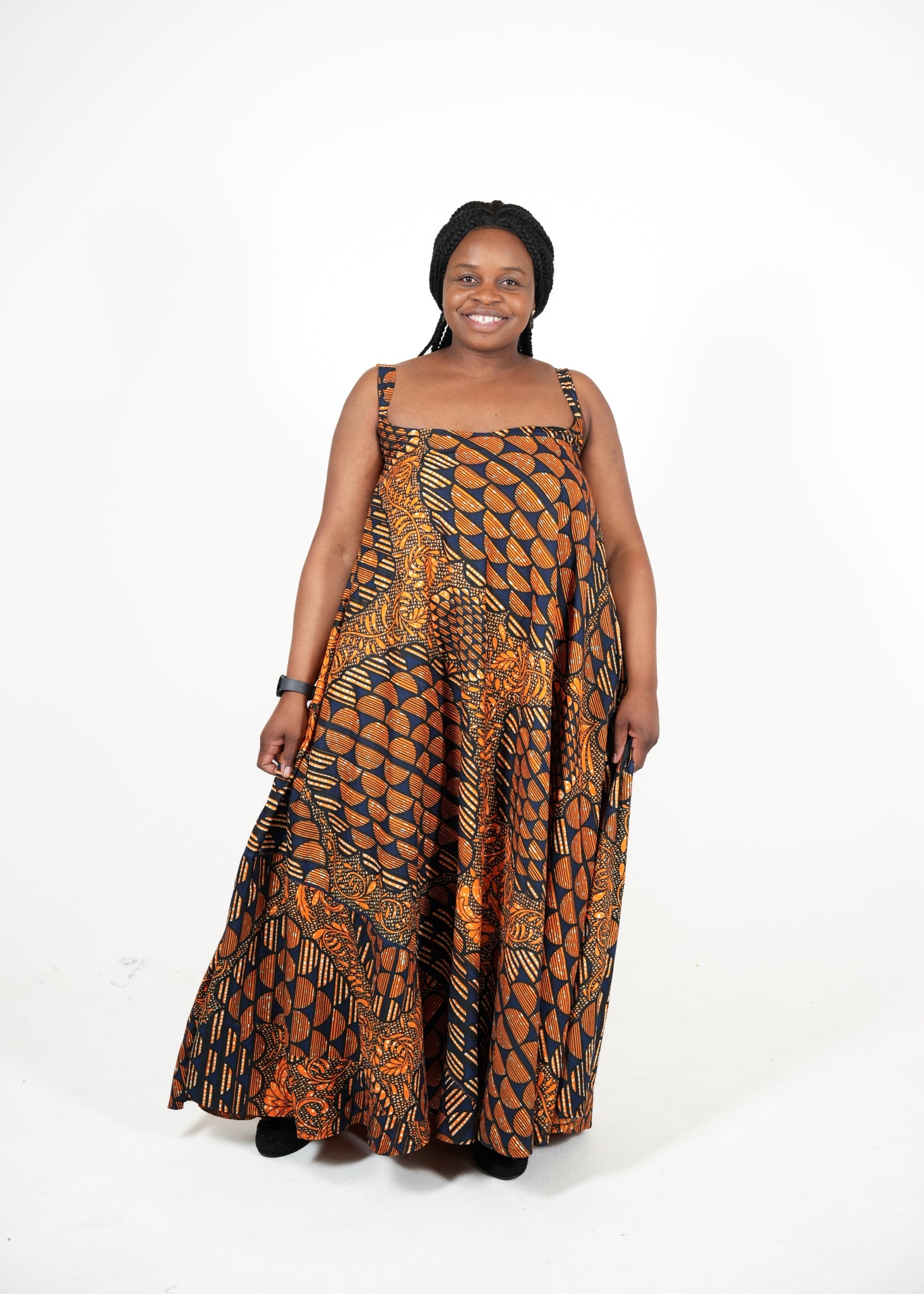 Amber Flow African Print Maxi Dress