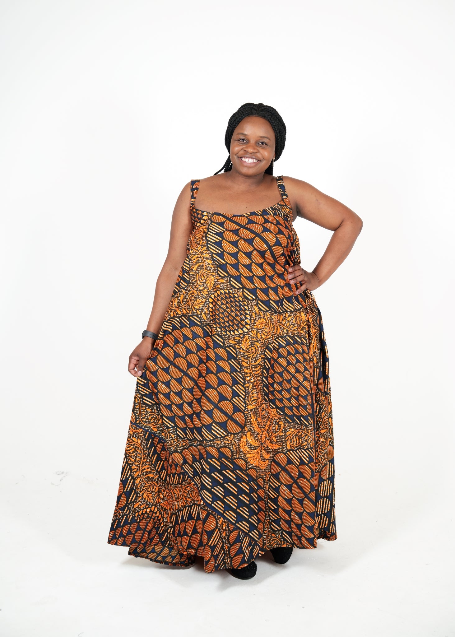 Amber Flow African Print Maxi Dress