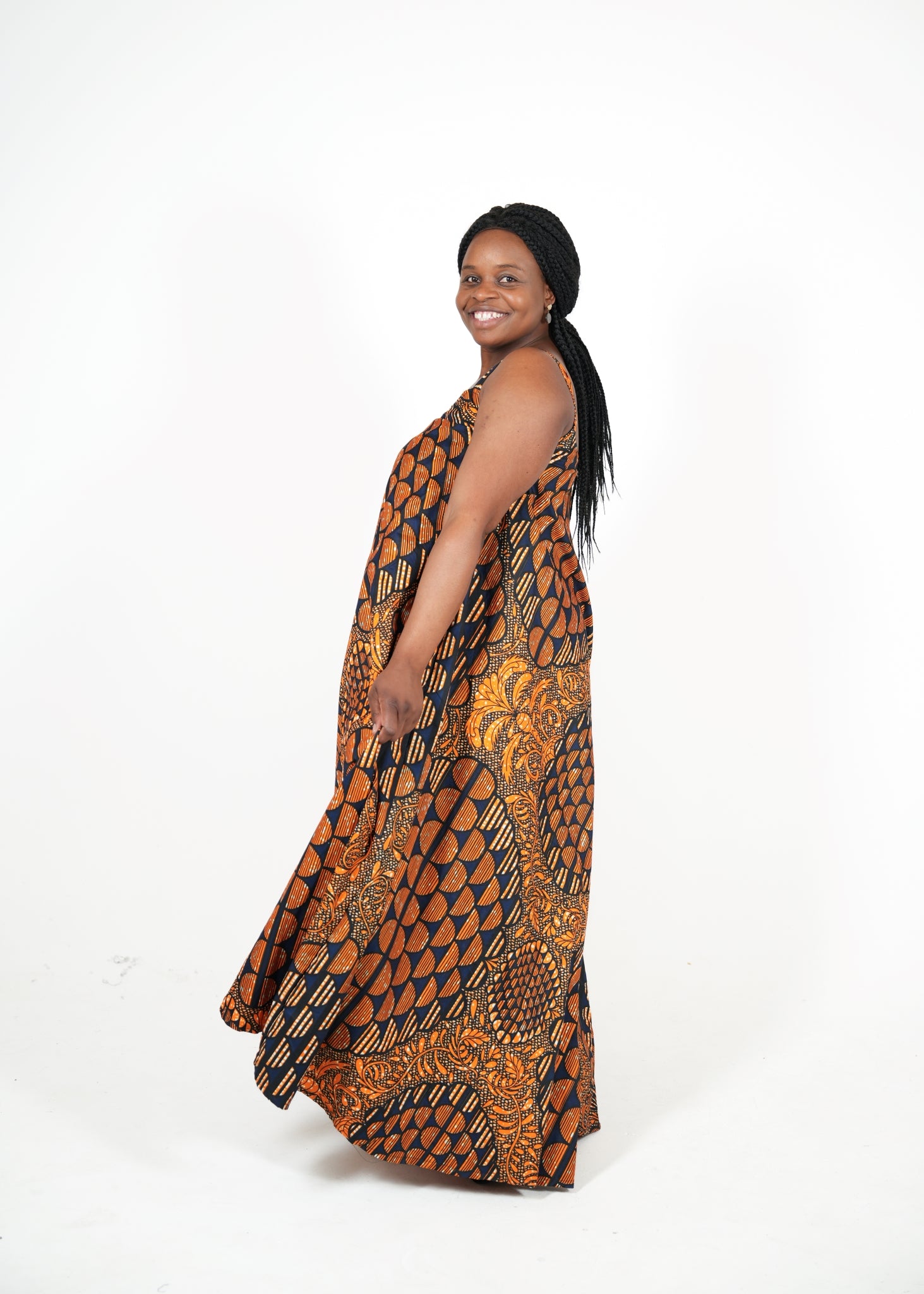 Amber Flow African Print Maxi Dress