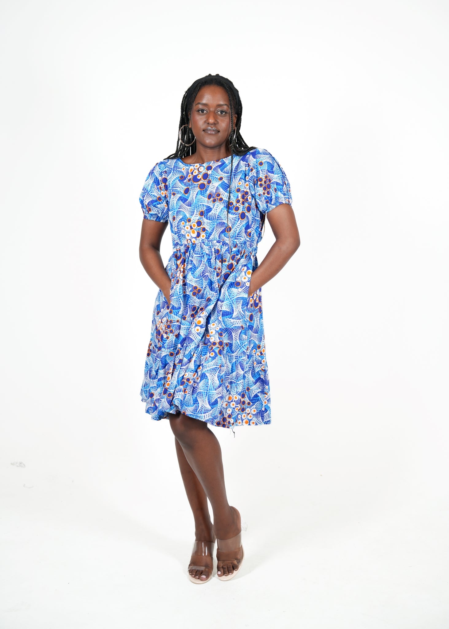 Ocean Wave African Print Sundress