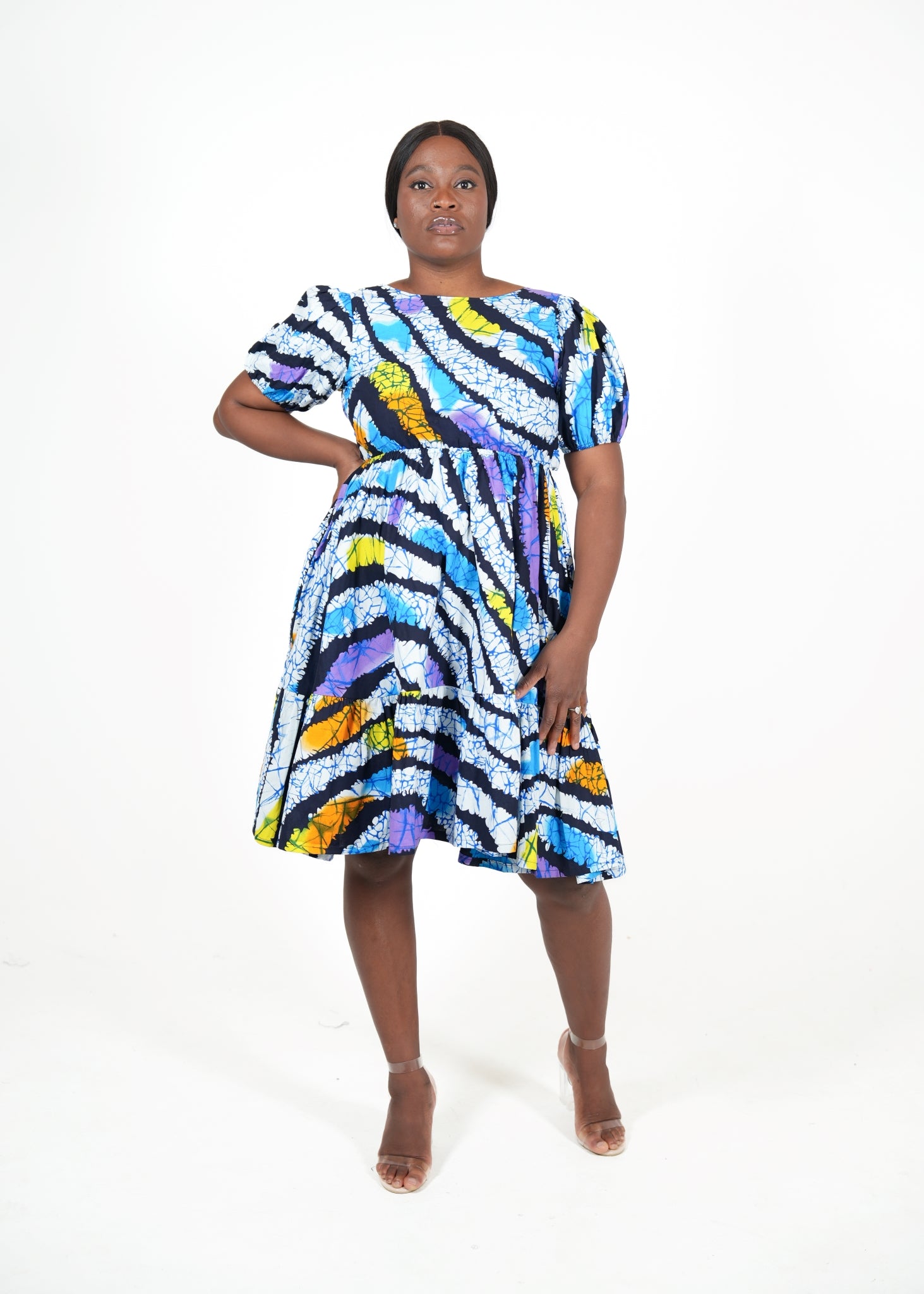 Sabrina African Print Tie-Back Dress