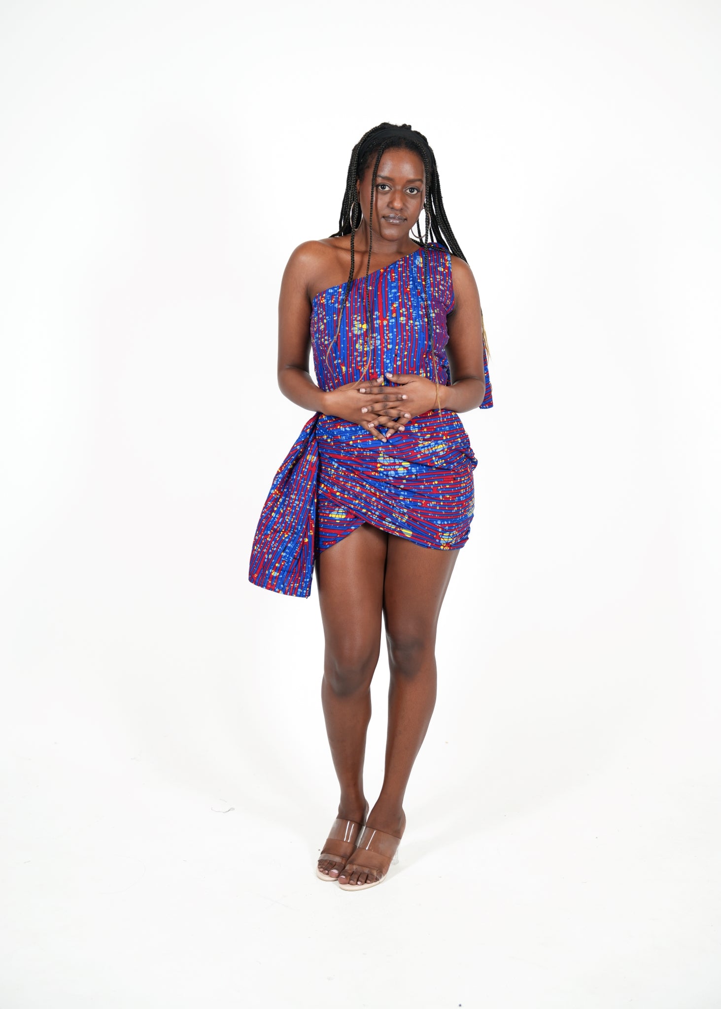 Midnight Radiance African Print Mini Dress