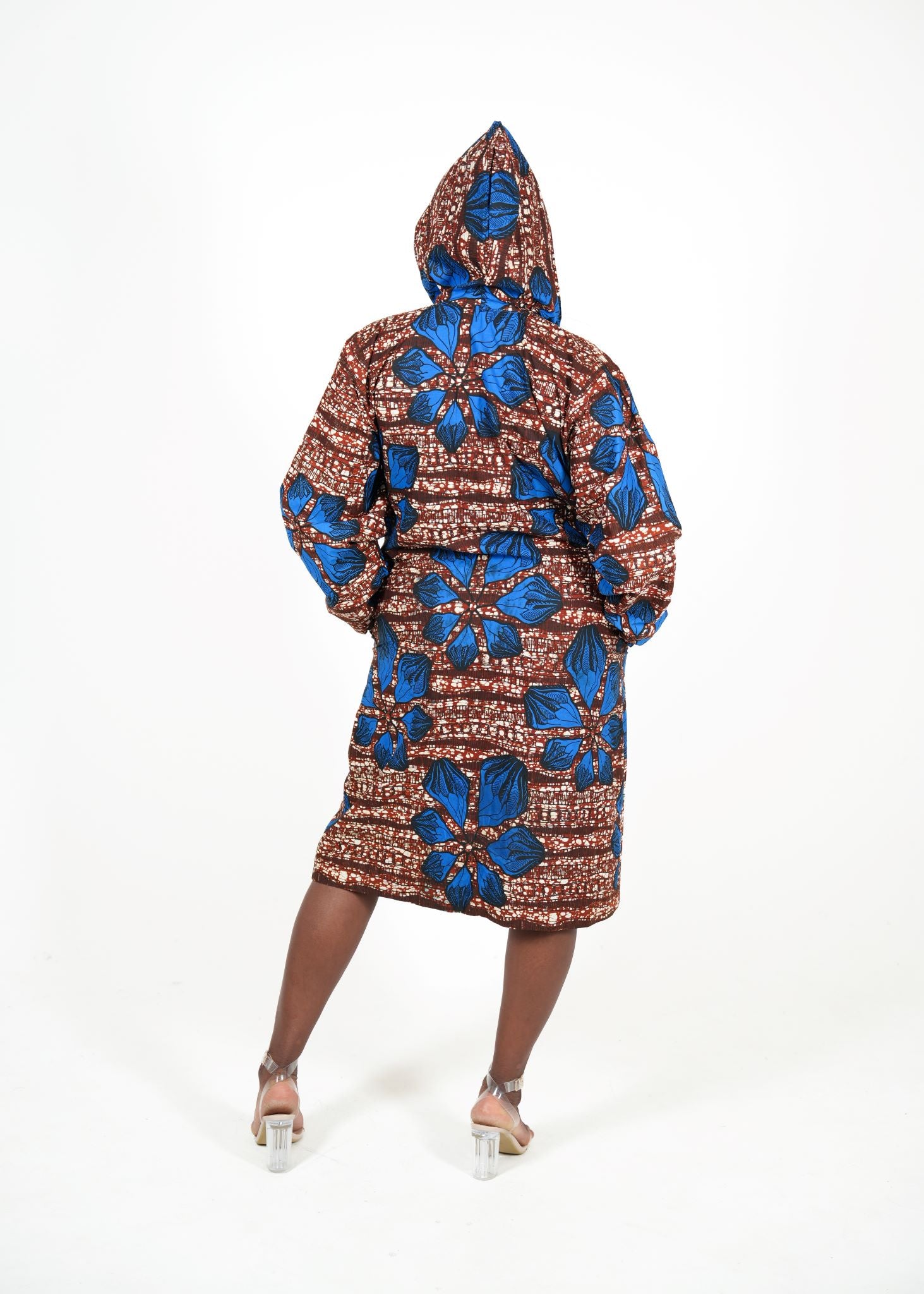 Royal Bloom Hooded African Print Coat