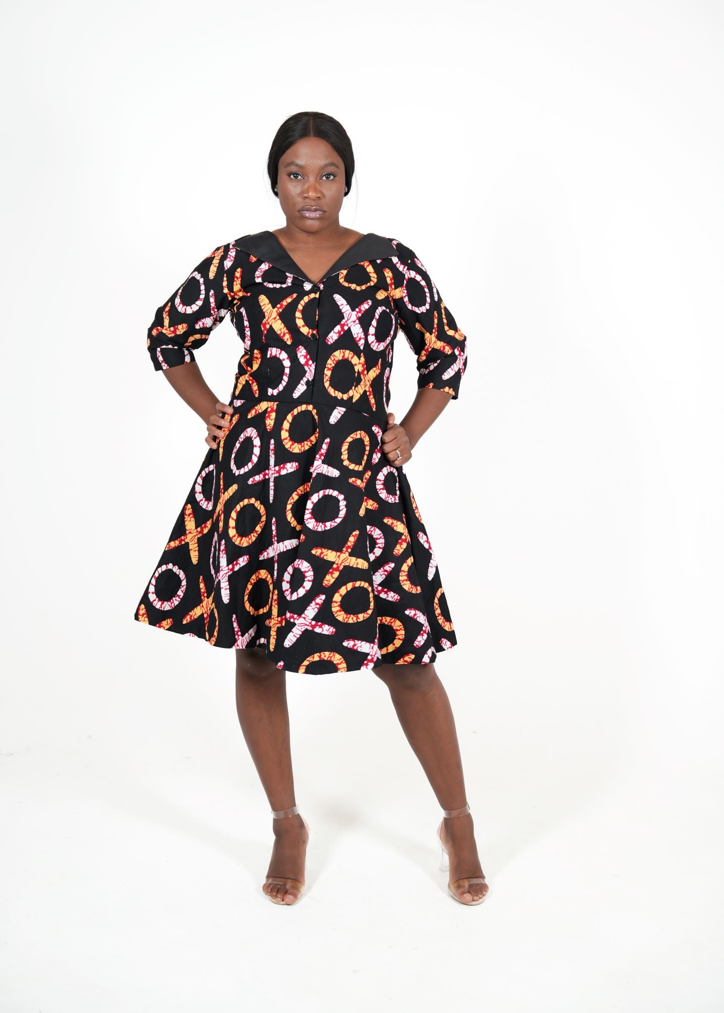 Mucha African Print Midi Dress