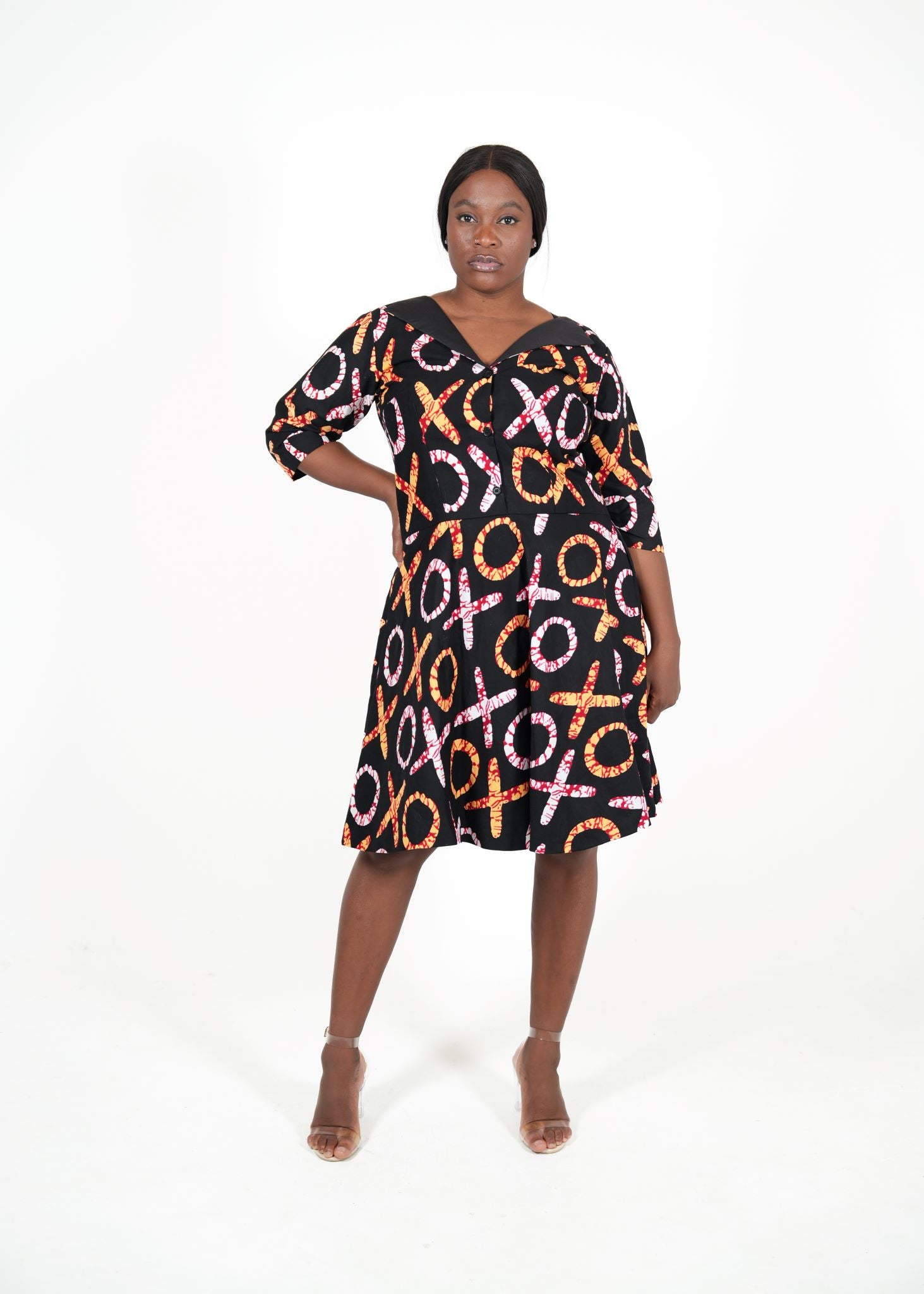 Mucha African Print Midi Dress