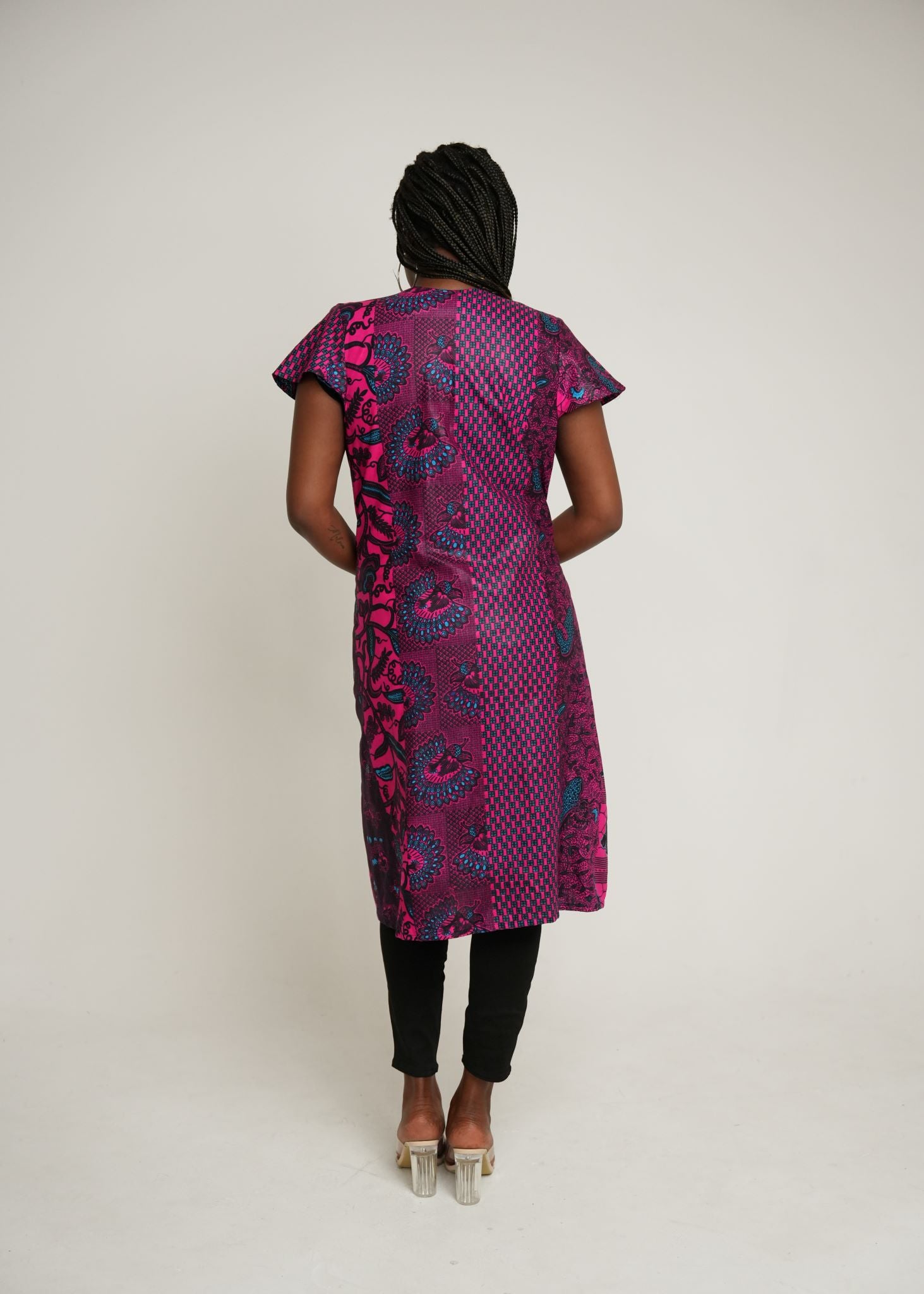 Fuchsia African Print Kimono Jacket