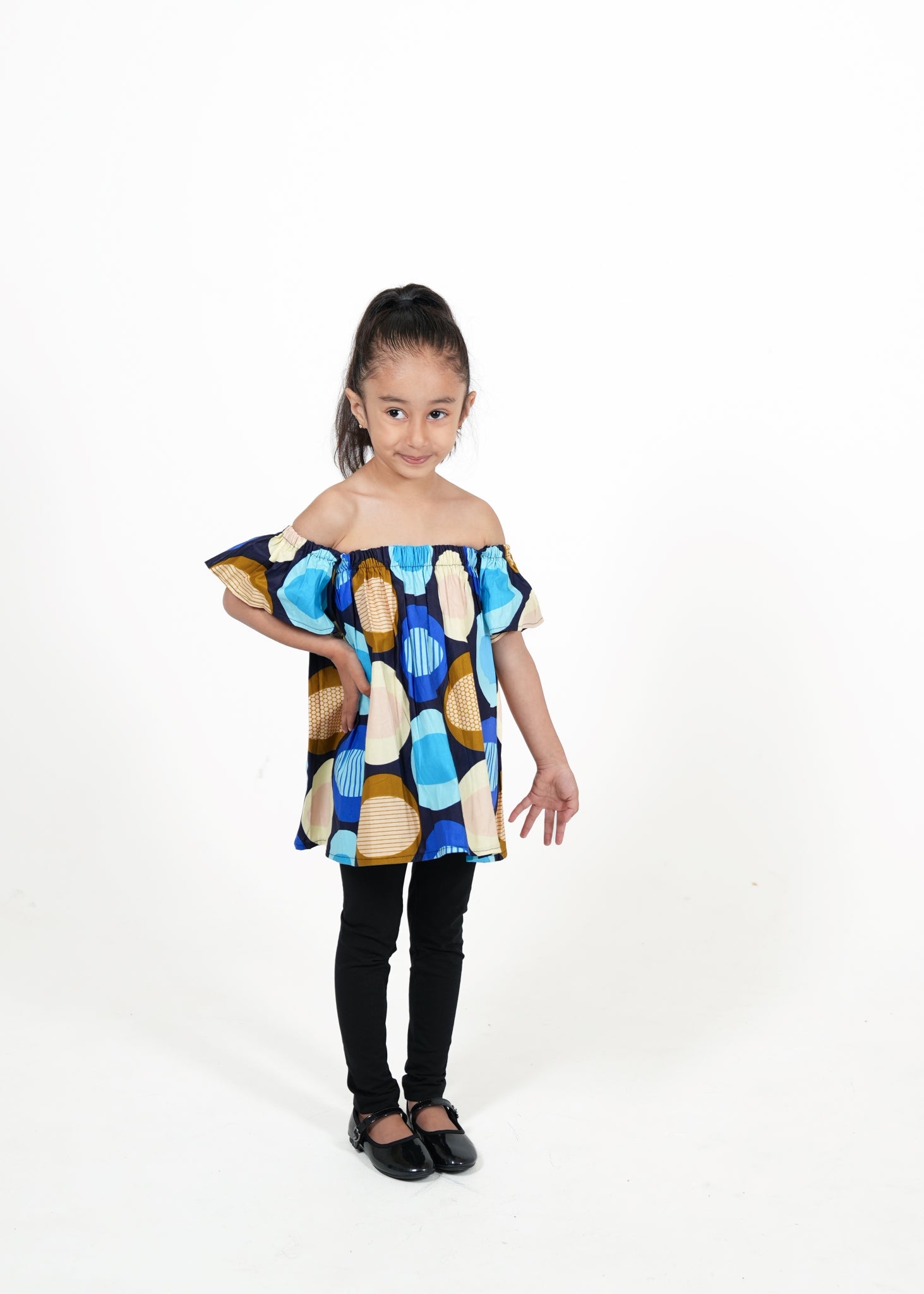 Aminah African Print Off-The Shoulder Kids Top