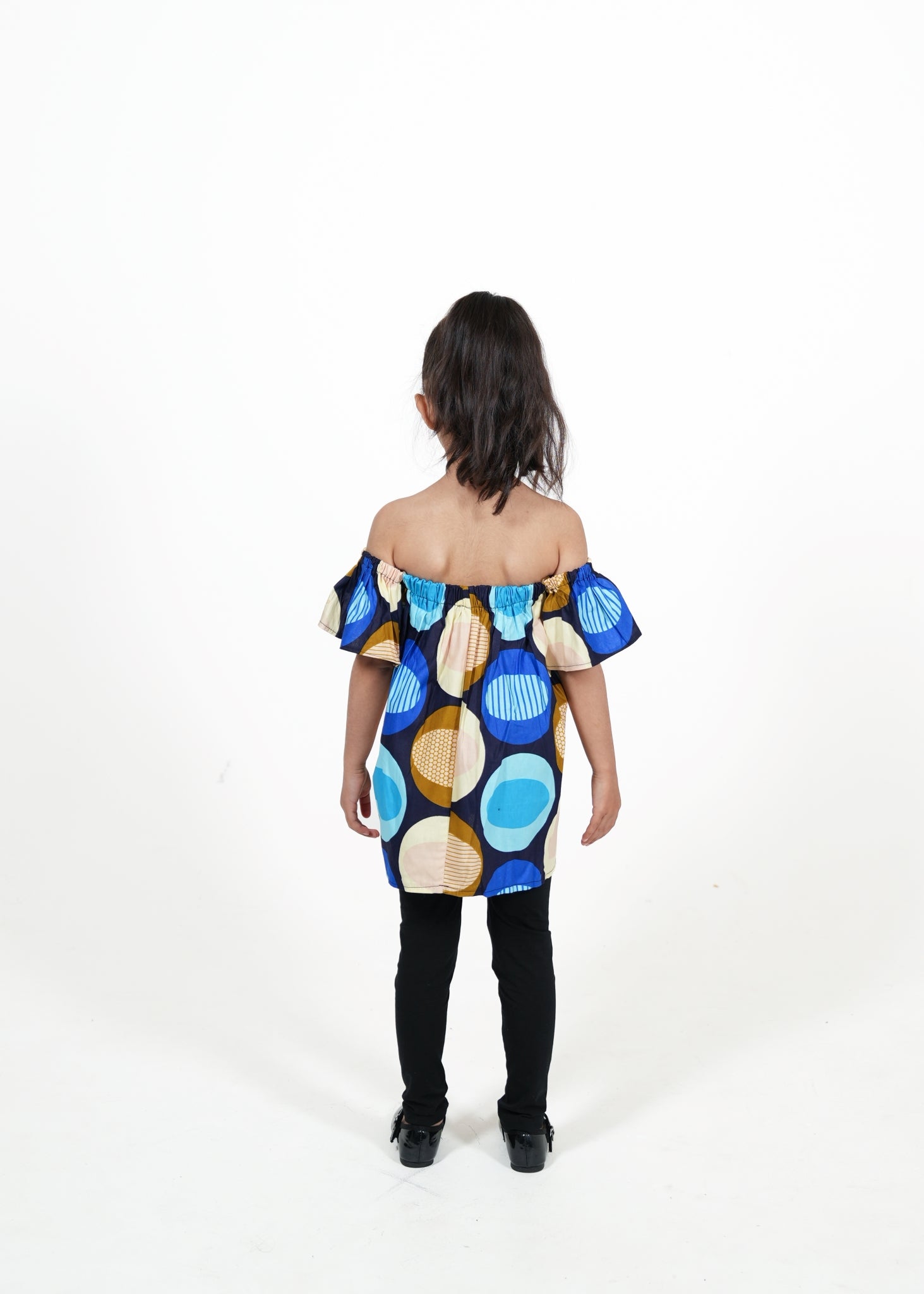 Aminah African Print Off-The Shoulder Kids Top