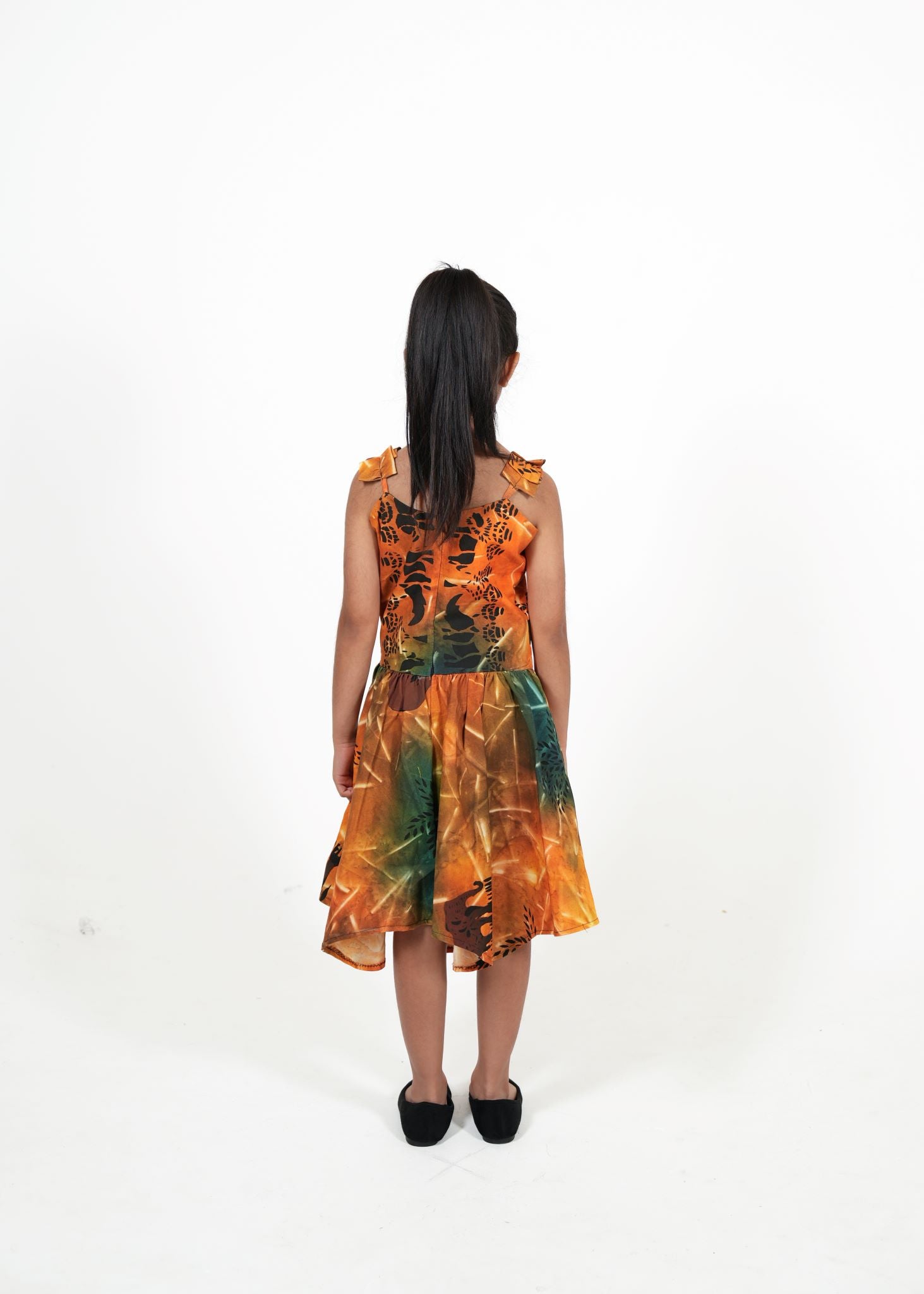 Hand Painted African Sunset and Animals Mariyana Batik Sleeveless Dress