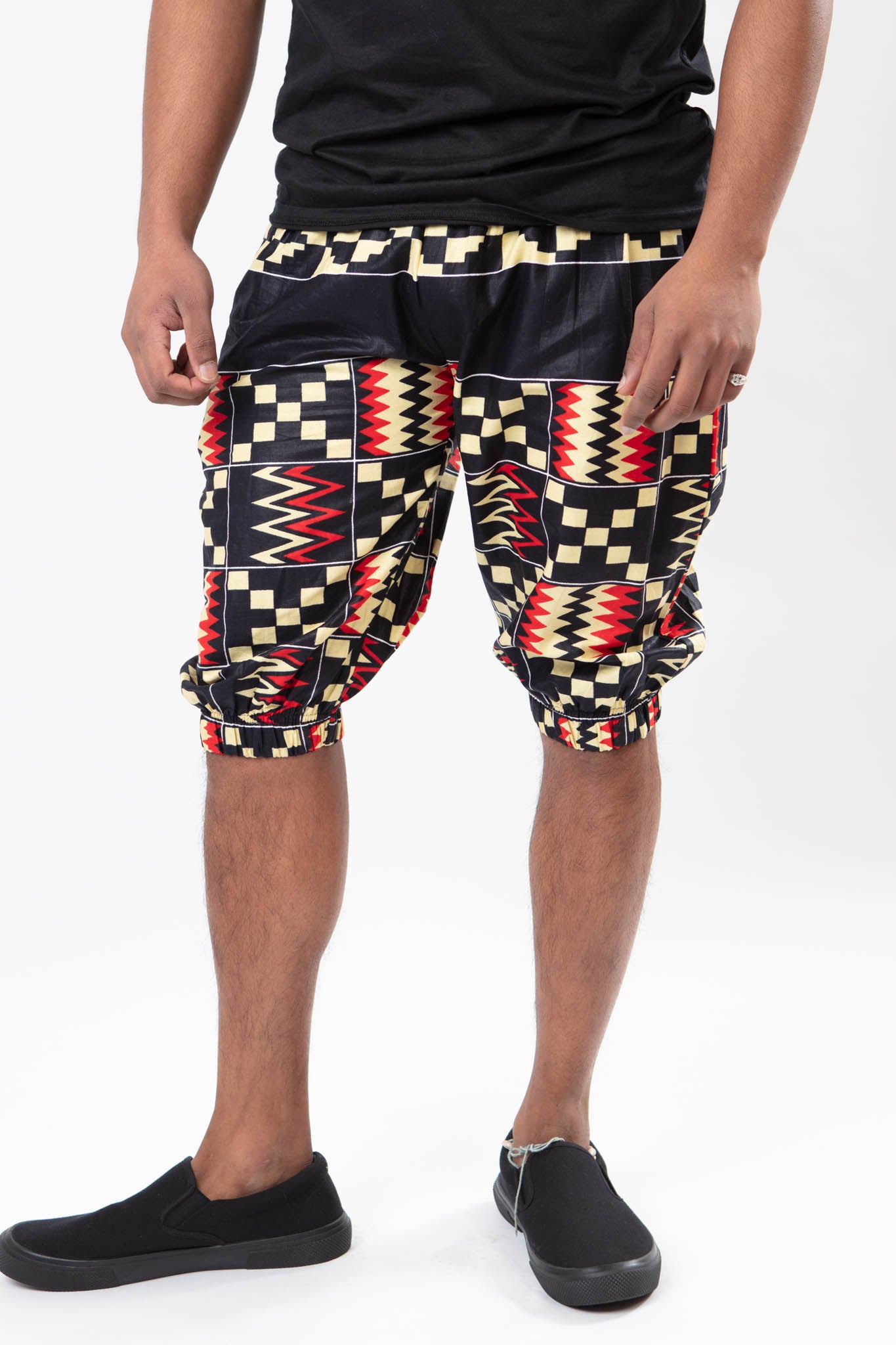 AFRICAN PRINT UNISEX PATTERN ELASTIC SHORTS