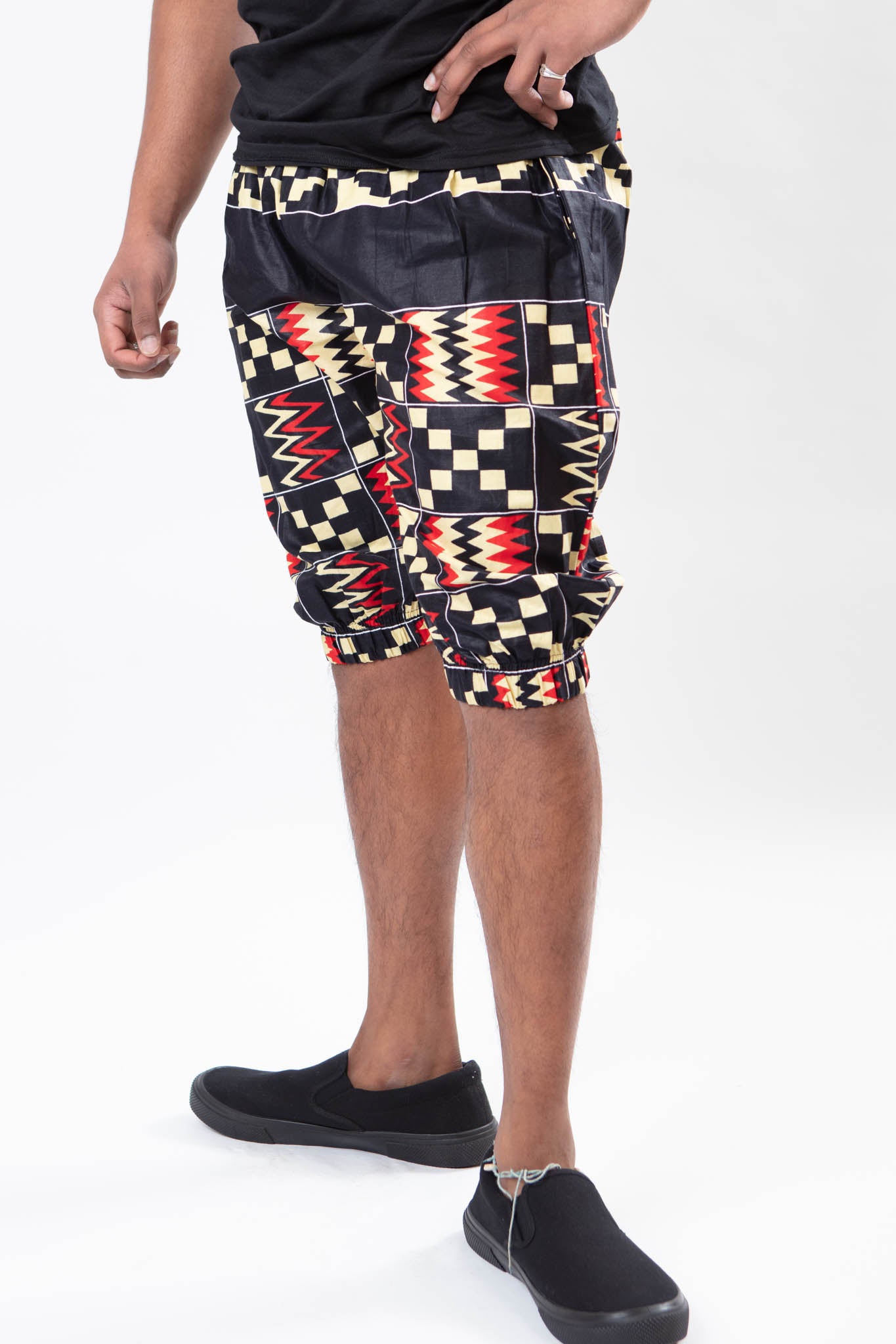 AFRICAN PRINT UNISEX PATTERN ELASTIC SHORTS