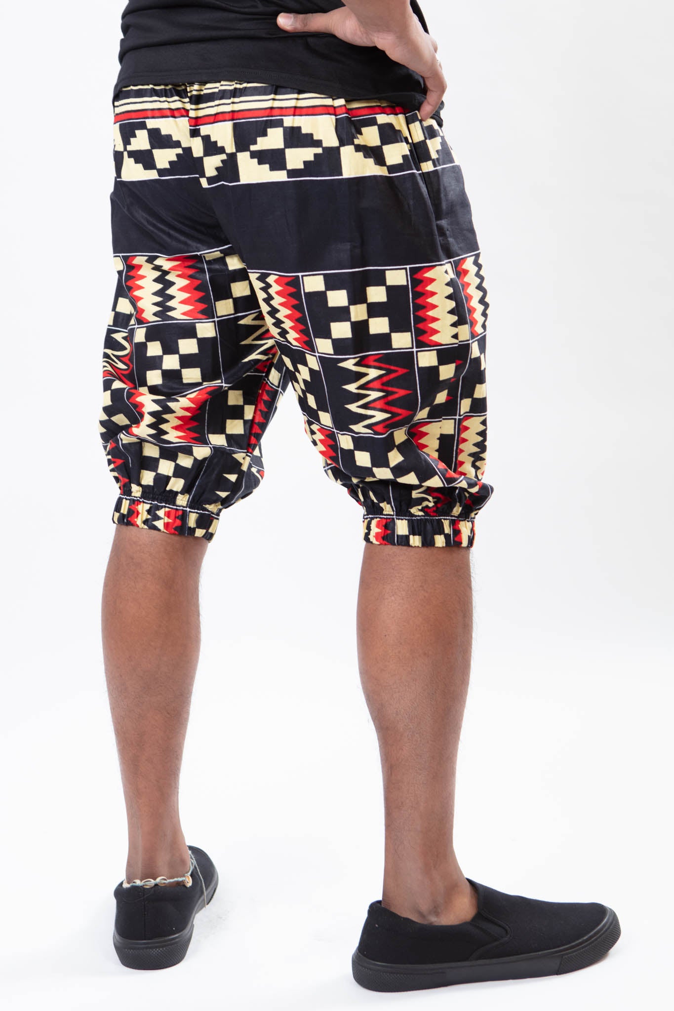 AFRICAN PRINT UNISEX PATTERN ELASTIC SHORTS