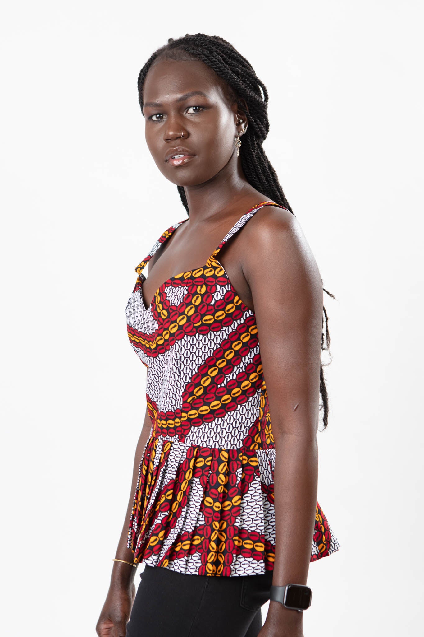 AFRICAN PRINT LADIES COFFEE BEAN TOP