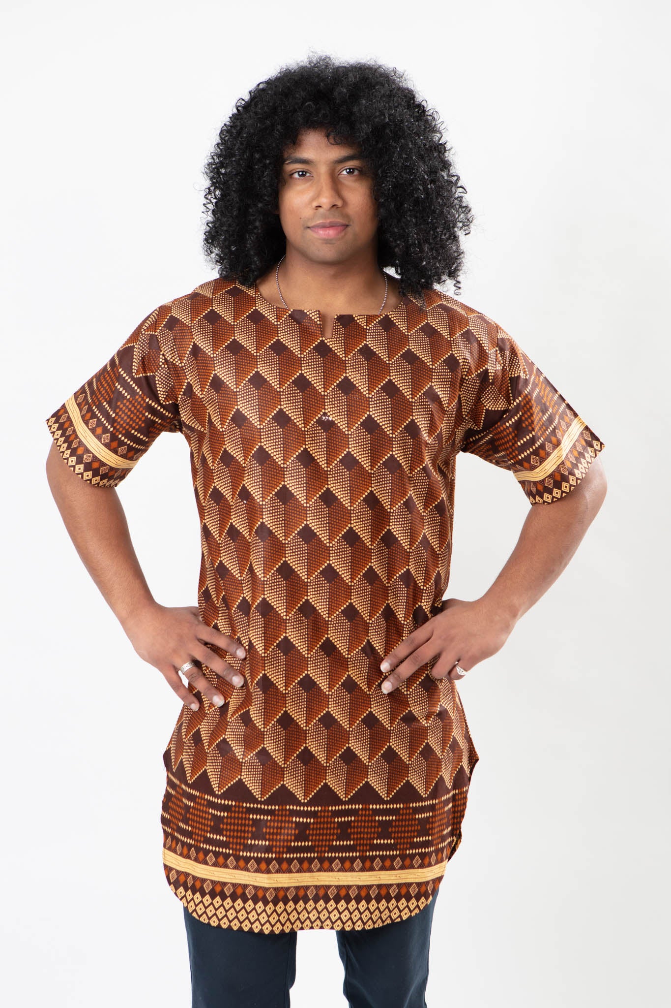 African Print Brown Diamond Unisex Shirt