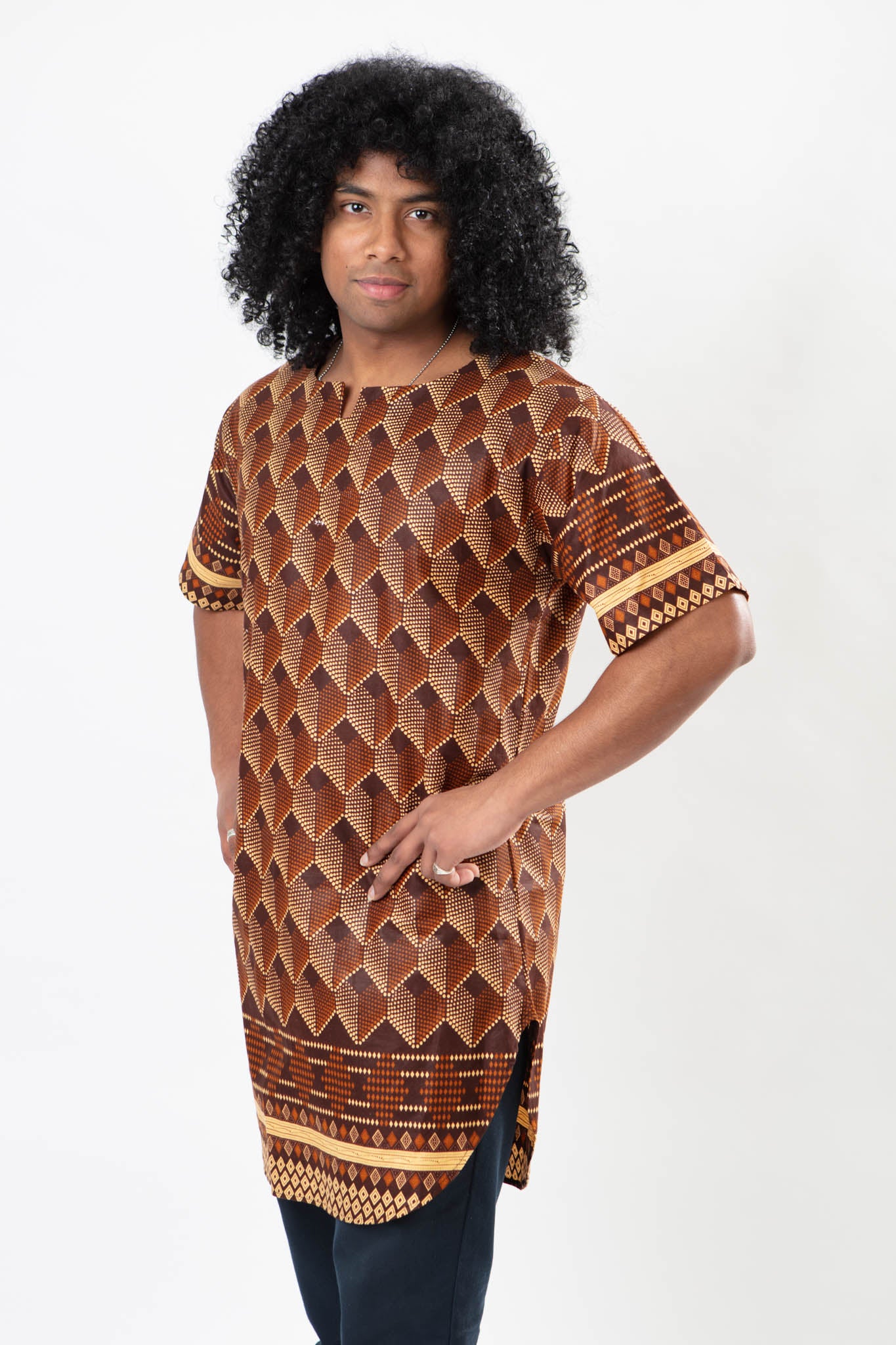 African Print Brown Diamond Unisex Shirt