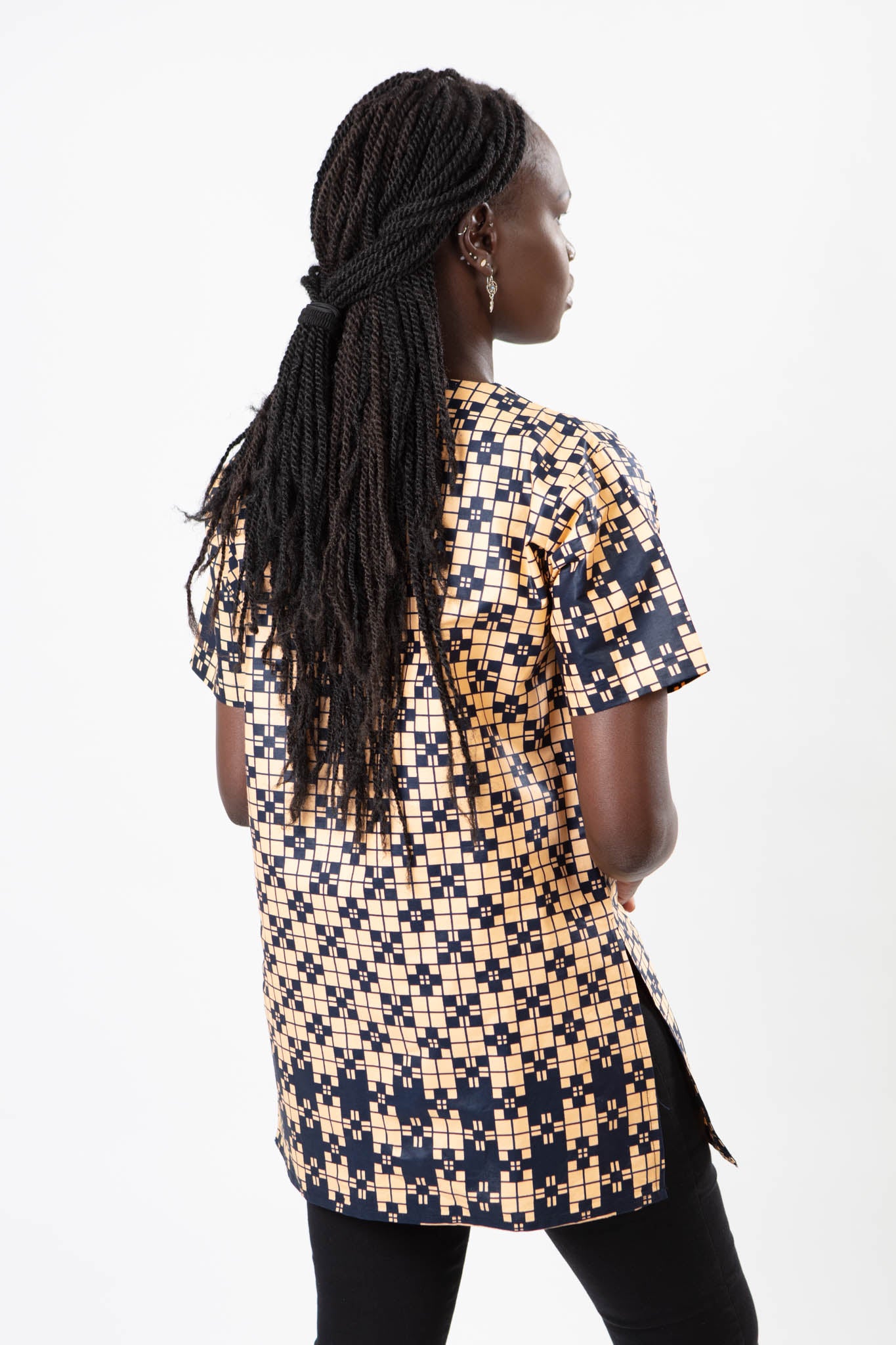 AFRICAN PRINT LADIES BOX PATTERNED SHIRT