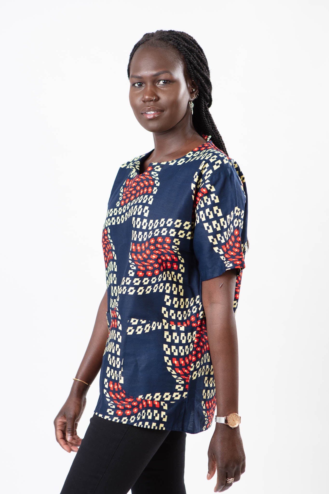 AFRICAN PRINT UNISEX WAVY TILES TOP