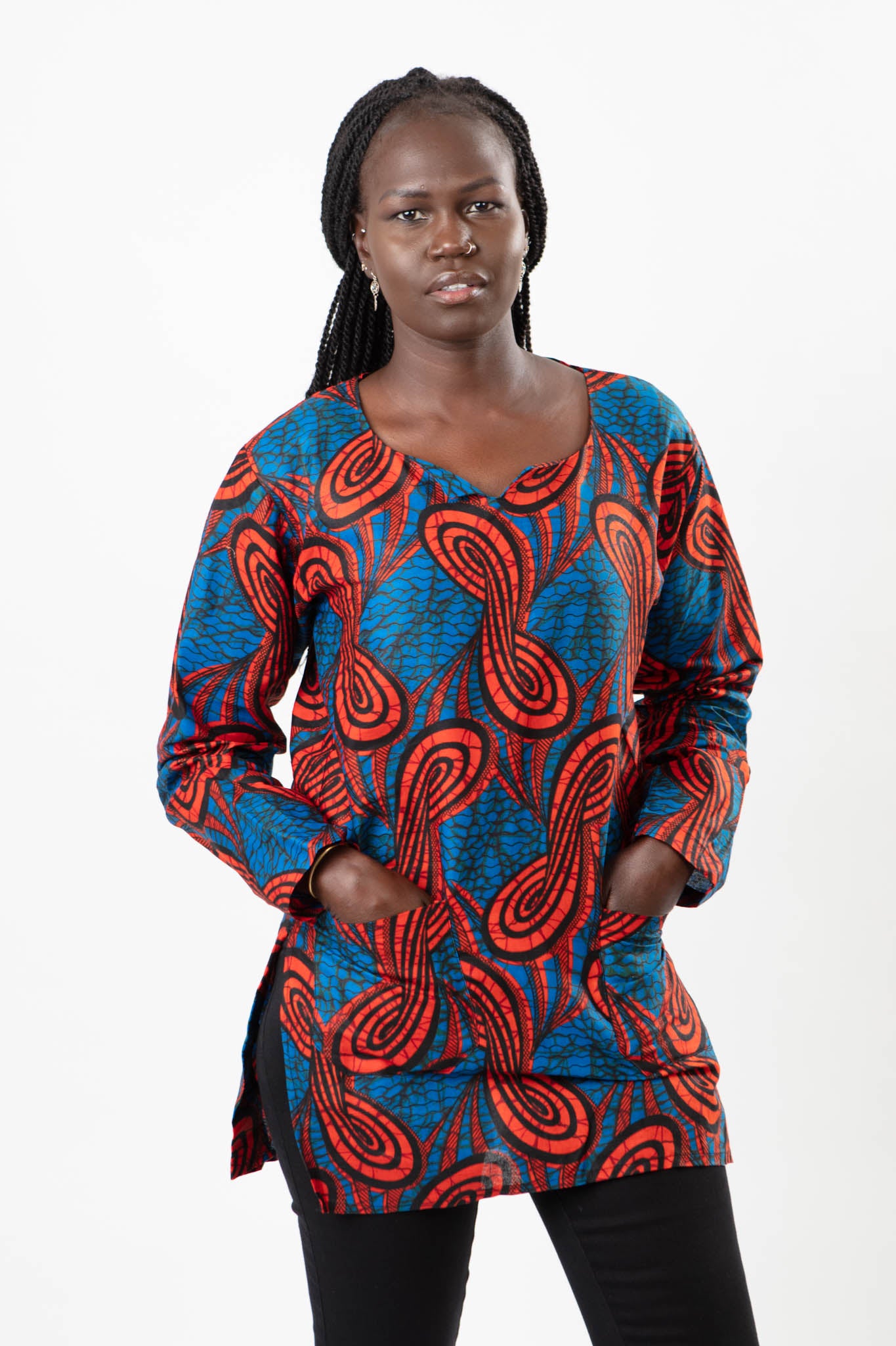 AFRICAN PRINT UNISEX BOWTIE PATTERN SHIRT