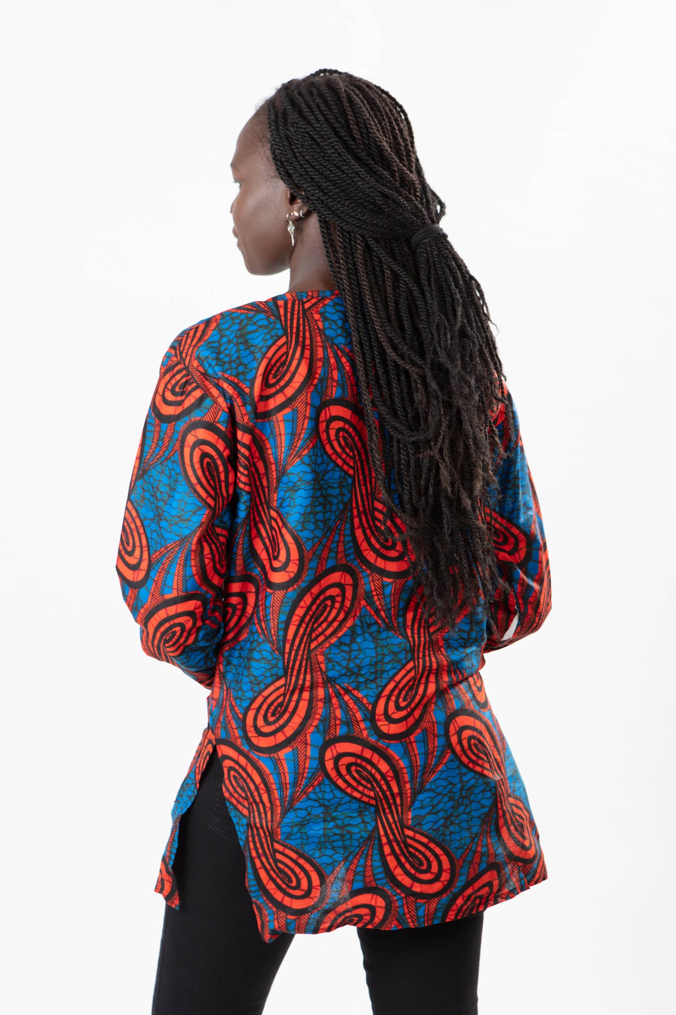 AFRICAN PRINT LADIES BOWTIE PATTERN SHIRT