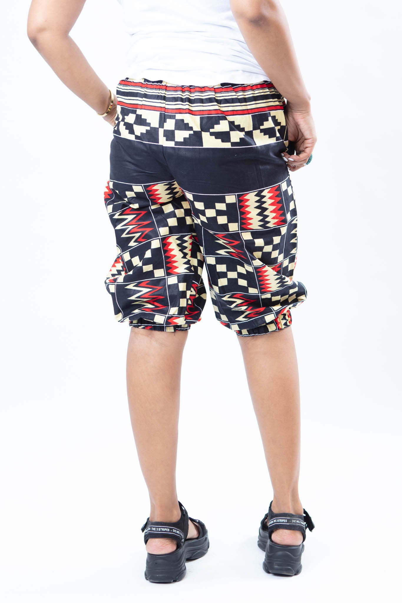 AFRICAN PRINT UNISEX PATTERN ELASTIC SHORTS