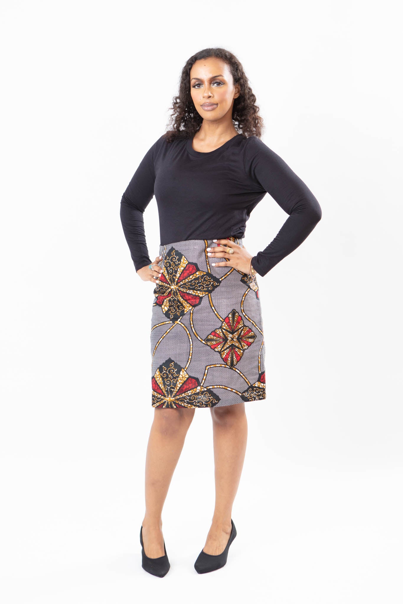 AFRICAN PRINT LADIES DIAMOND FLOWER SKIRT