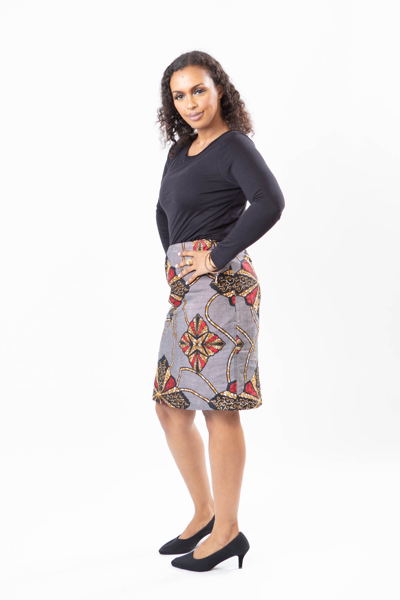 AFRICAN PRINT LADIES DIAMOND FLOWER SKIRT