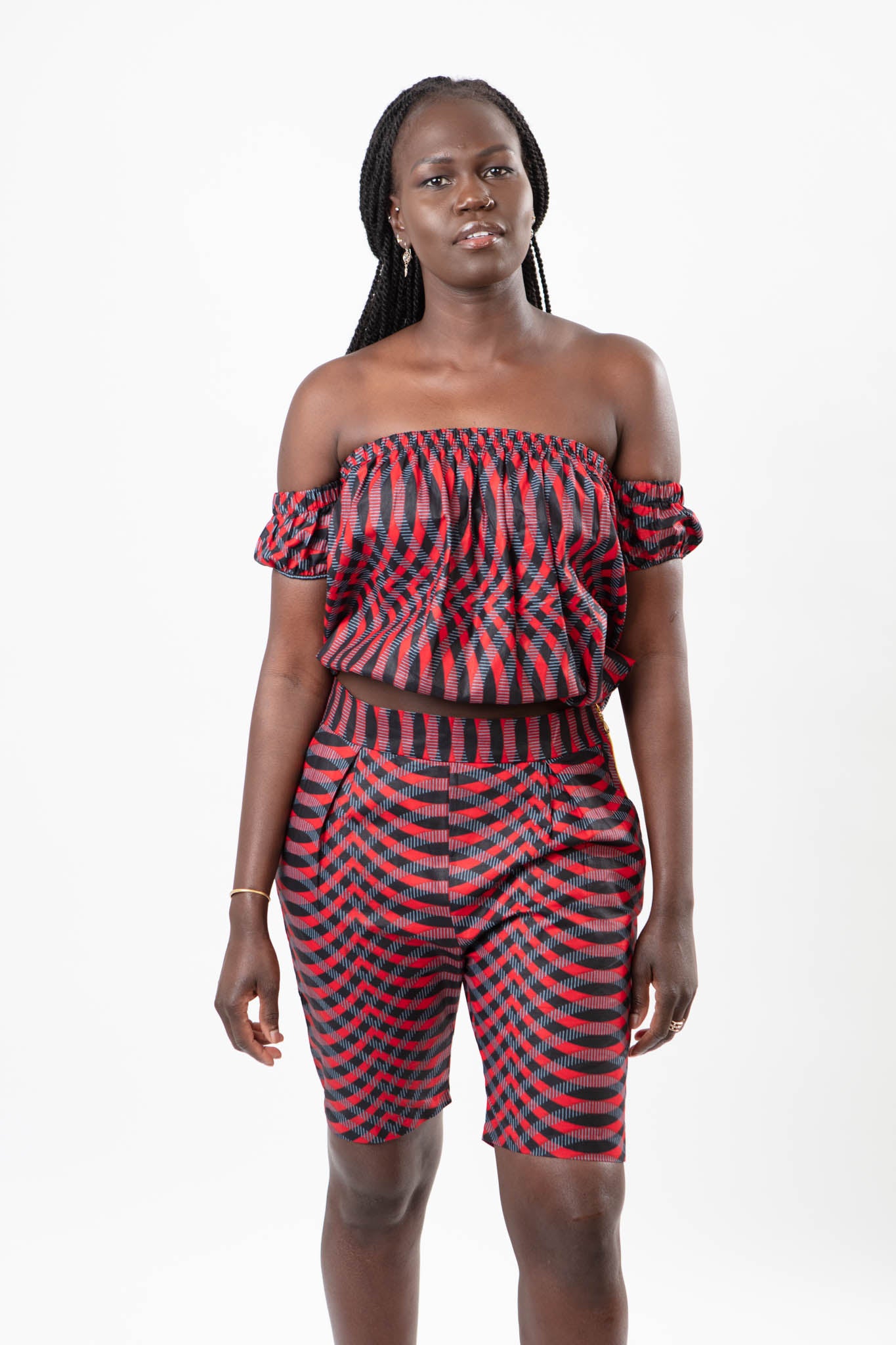 AFRICAN PRINT LADIES OFF-SHOULDER TWO-PIECE