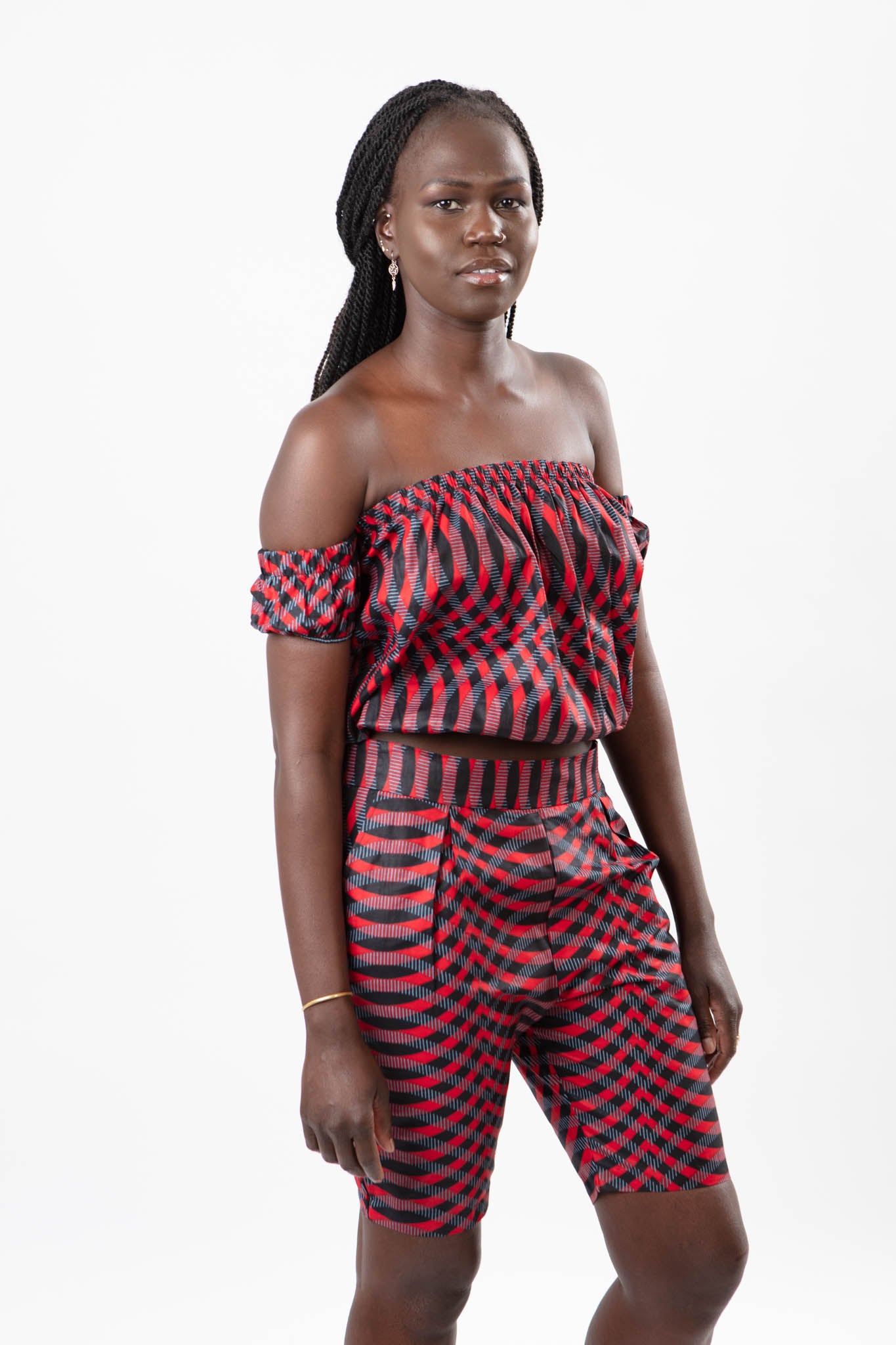 AFRICAN PRINT LADIES OFF-SHOULDER TWO-PIECE