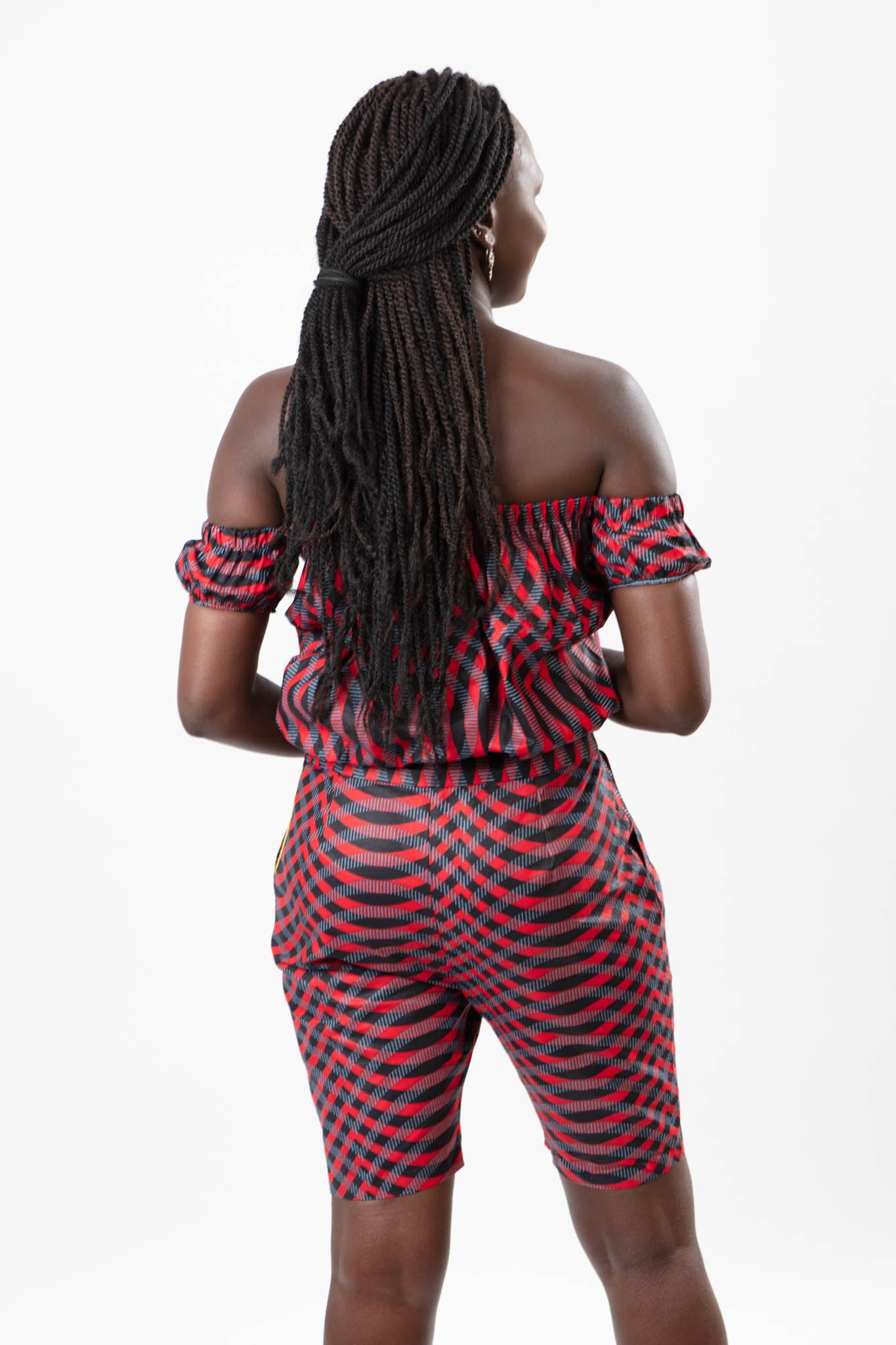 AFRICAN PRINT LADIES OFF-SHOULDER TWO-PIECE