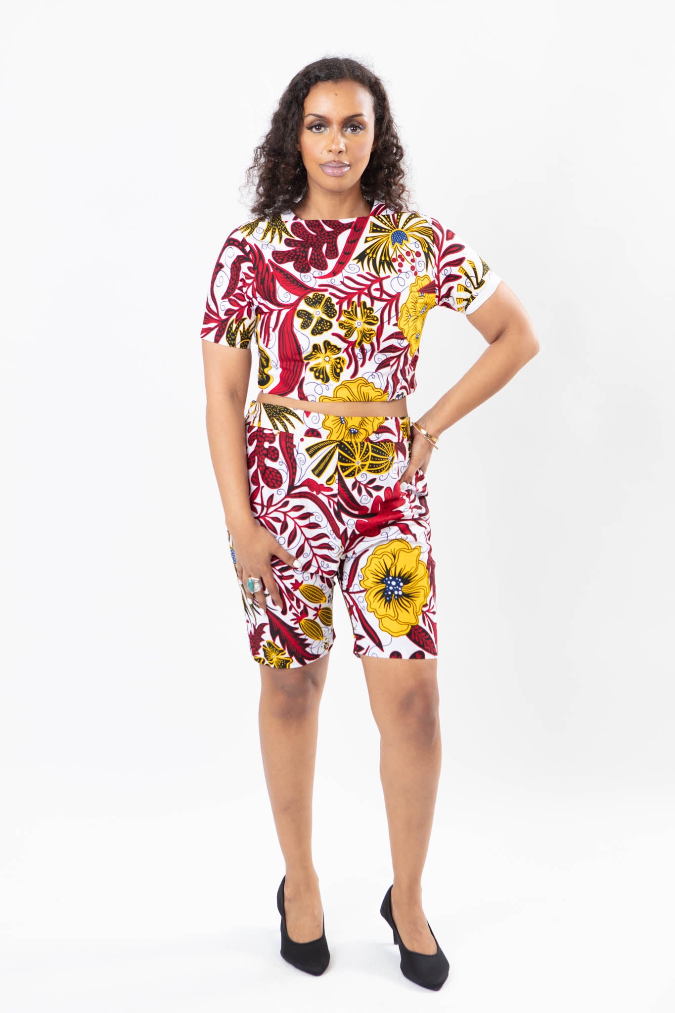 AFRICAN PRINT LADIES FLORAL TWO-PIECE